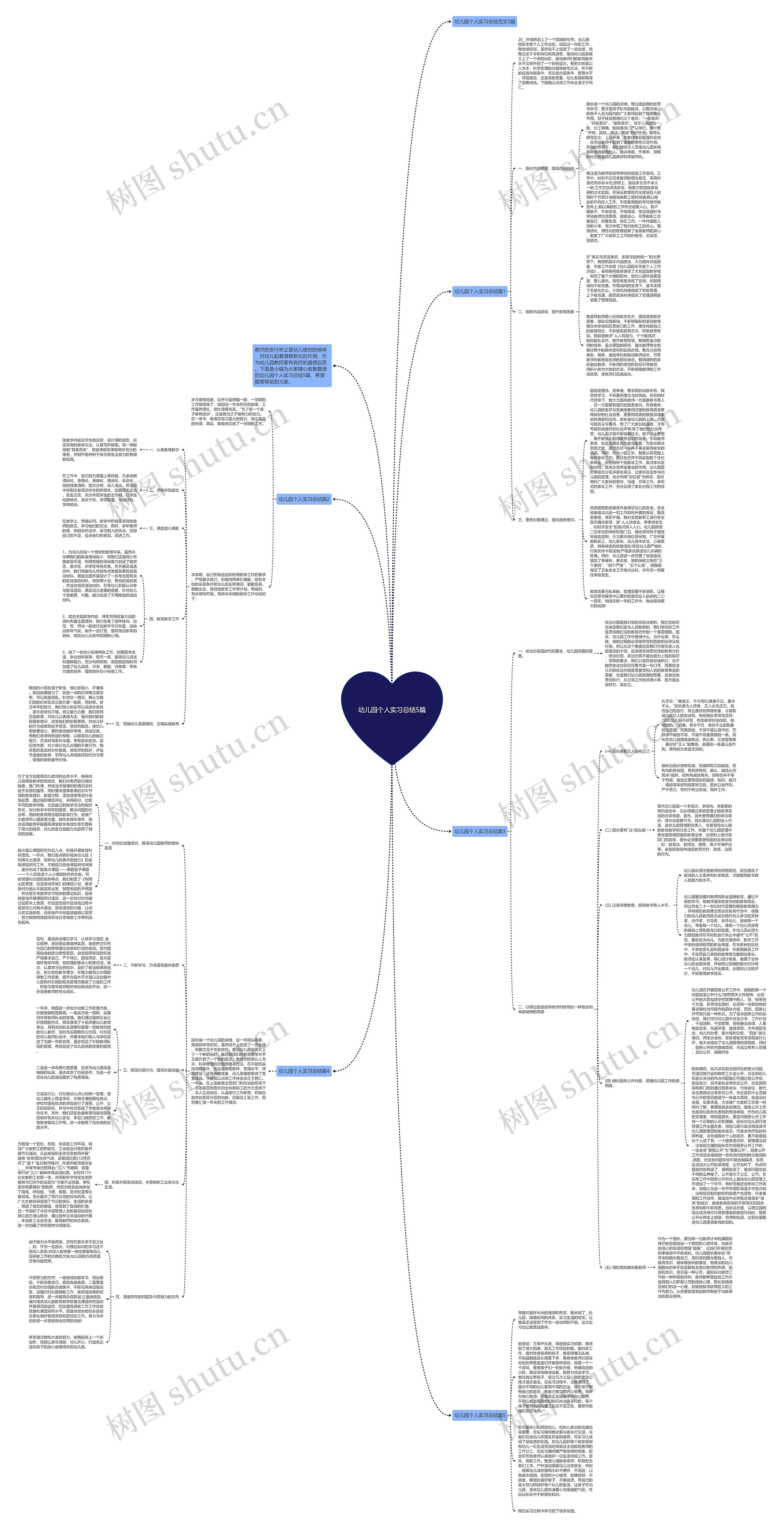 幼儿园个人实习总结5篇思维导图