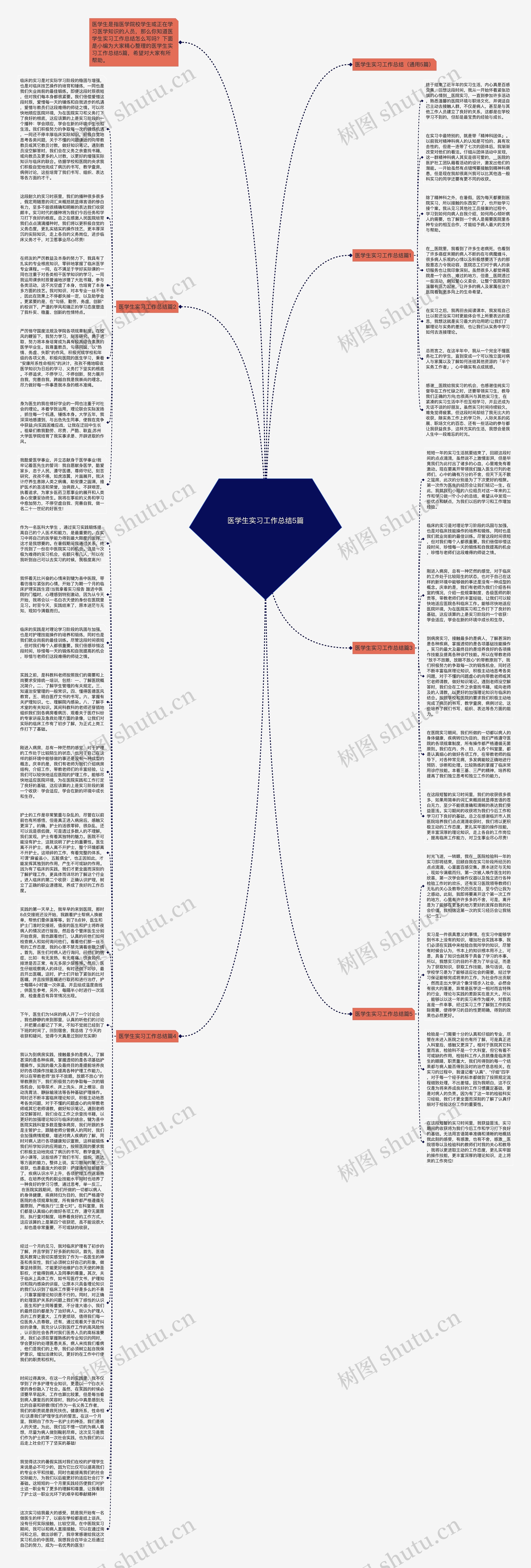 医学生实习工作总结5篇思维导图