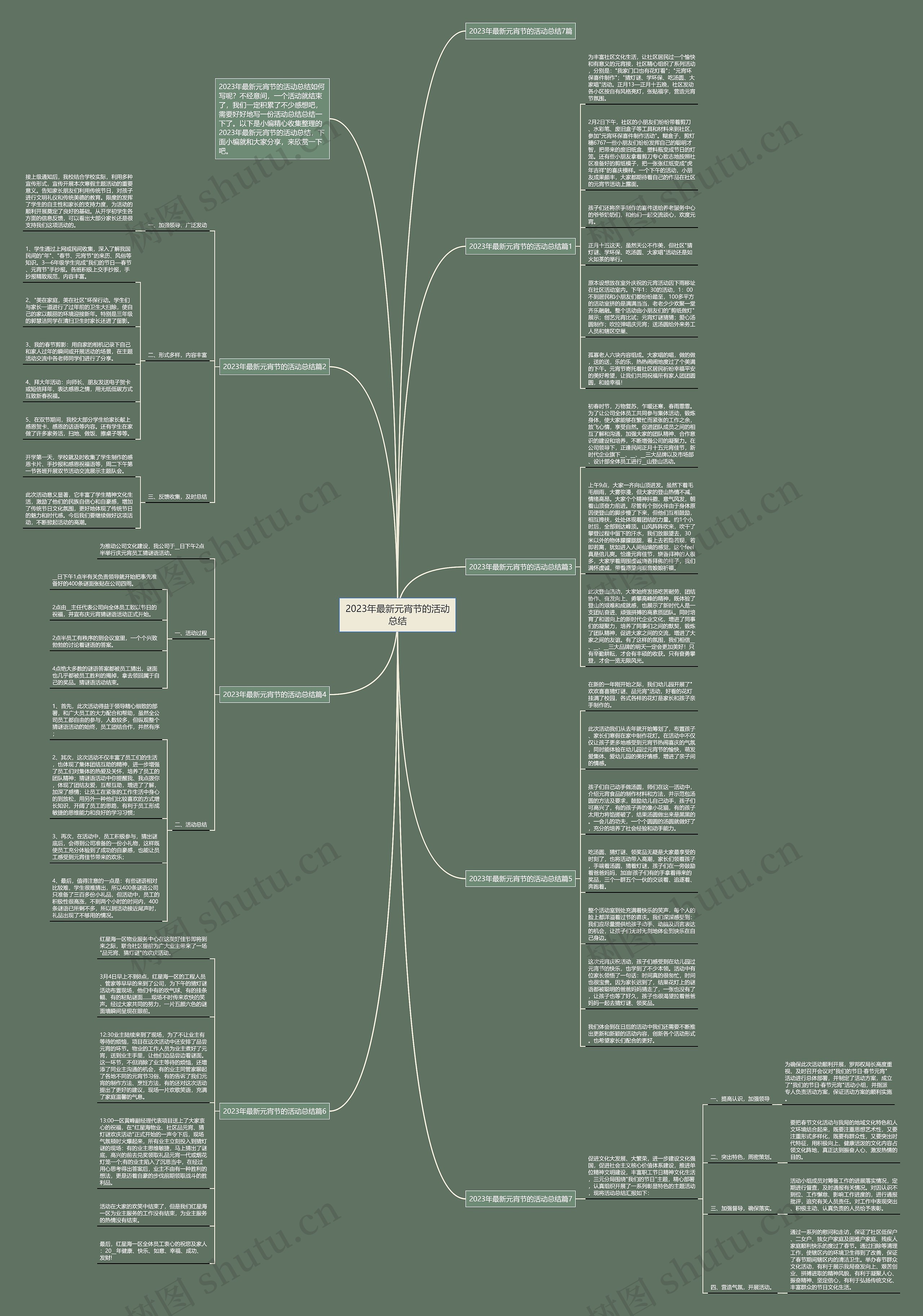 2023年最新元宵节的活动总结思维导图