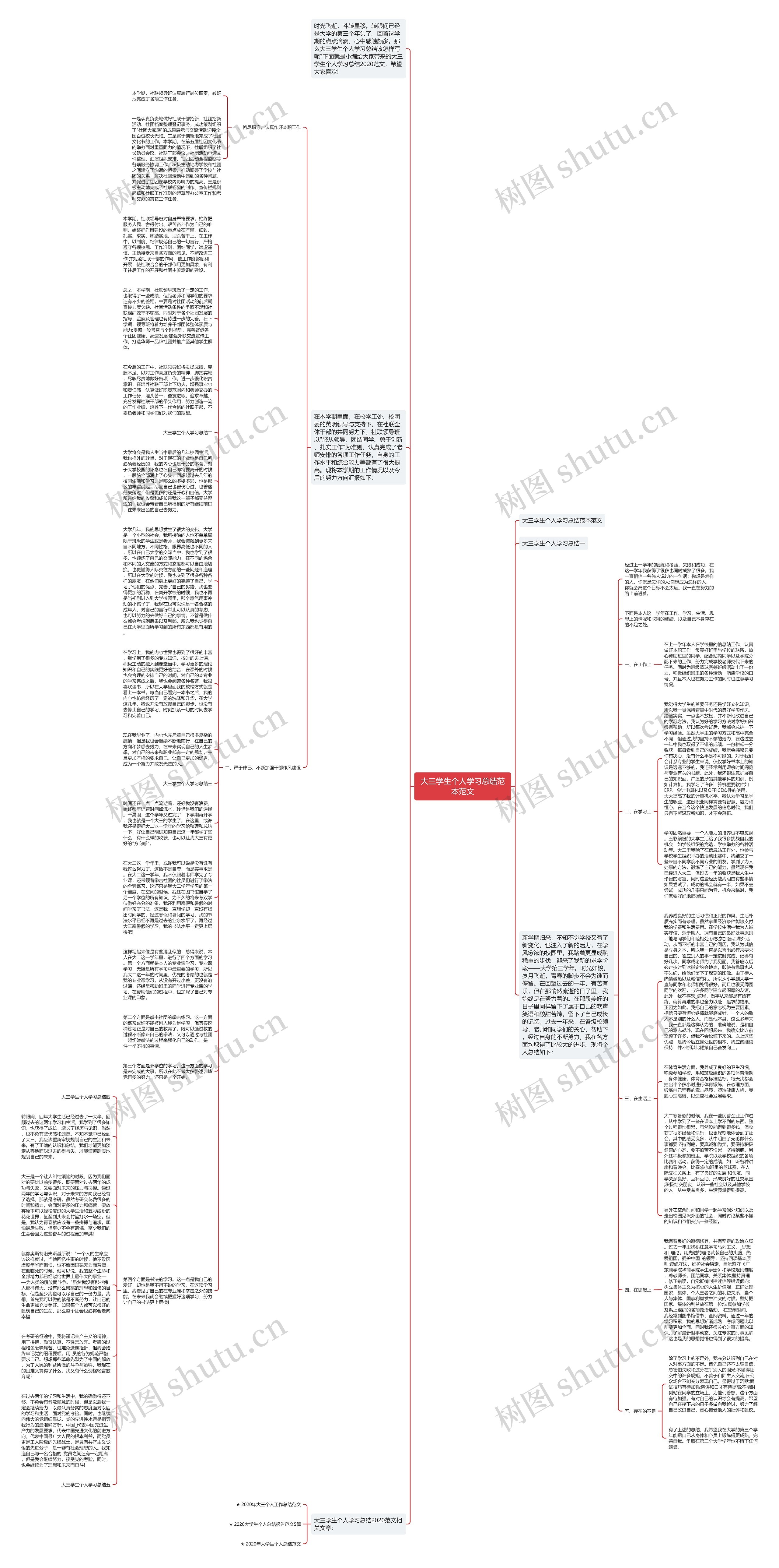 大三学生个人学习总结范本范文思维导图