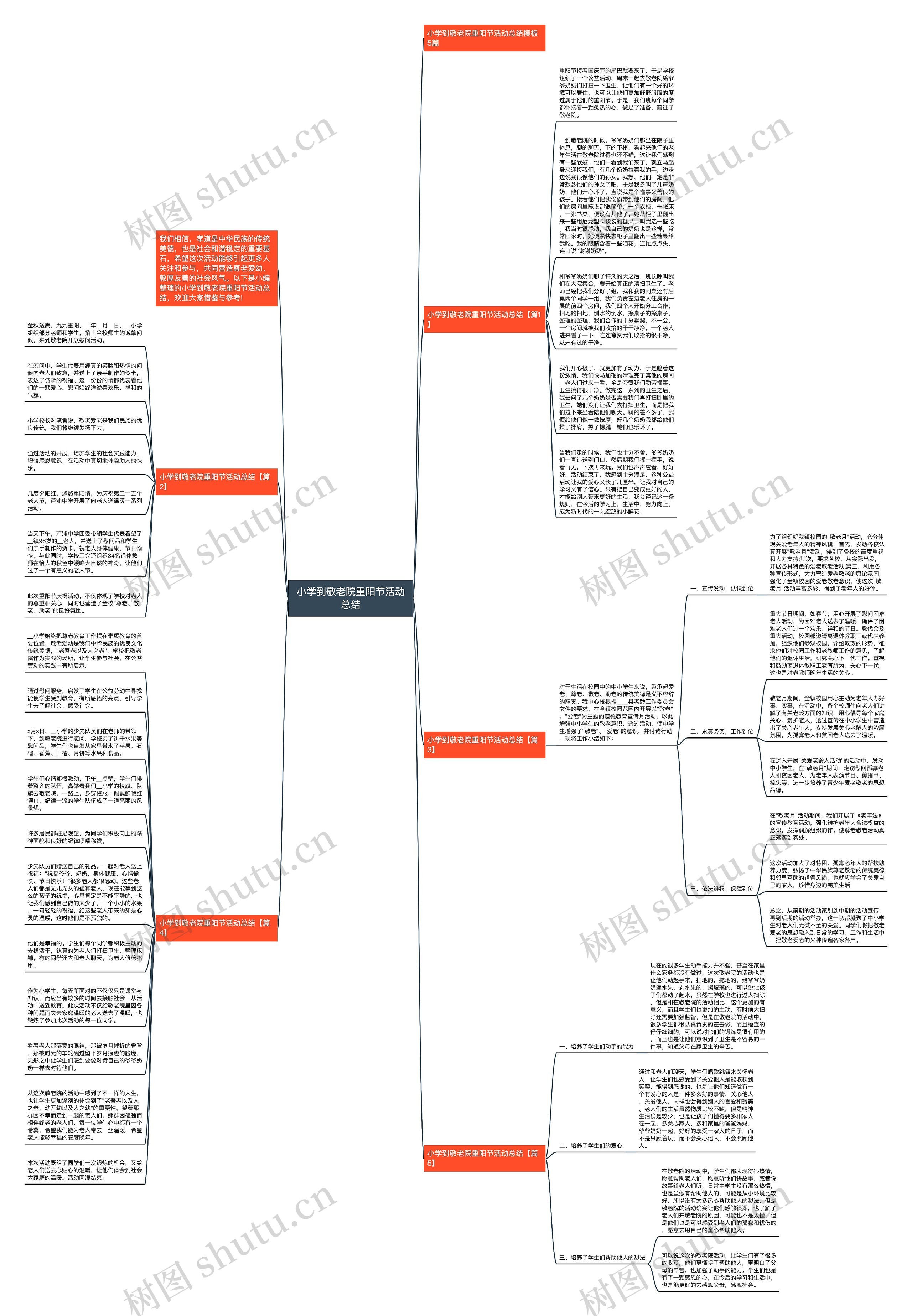小学到敬老院重阳节活动总结思维导图