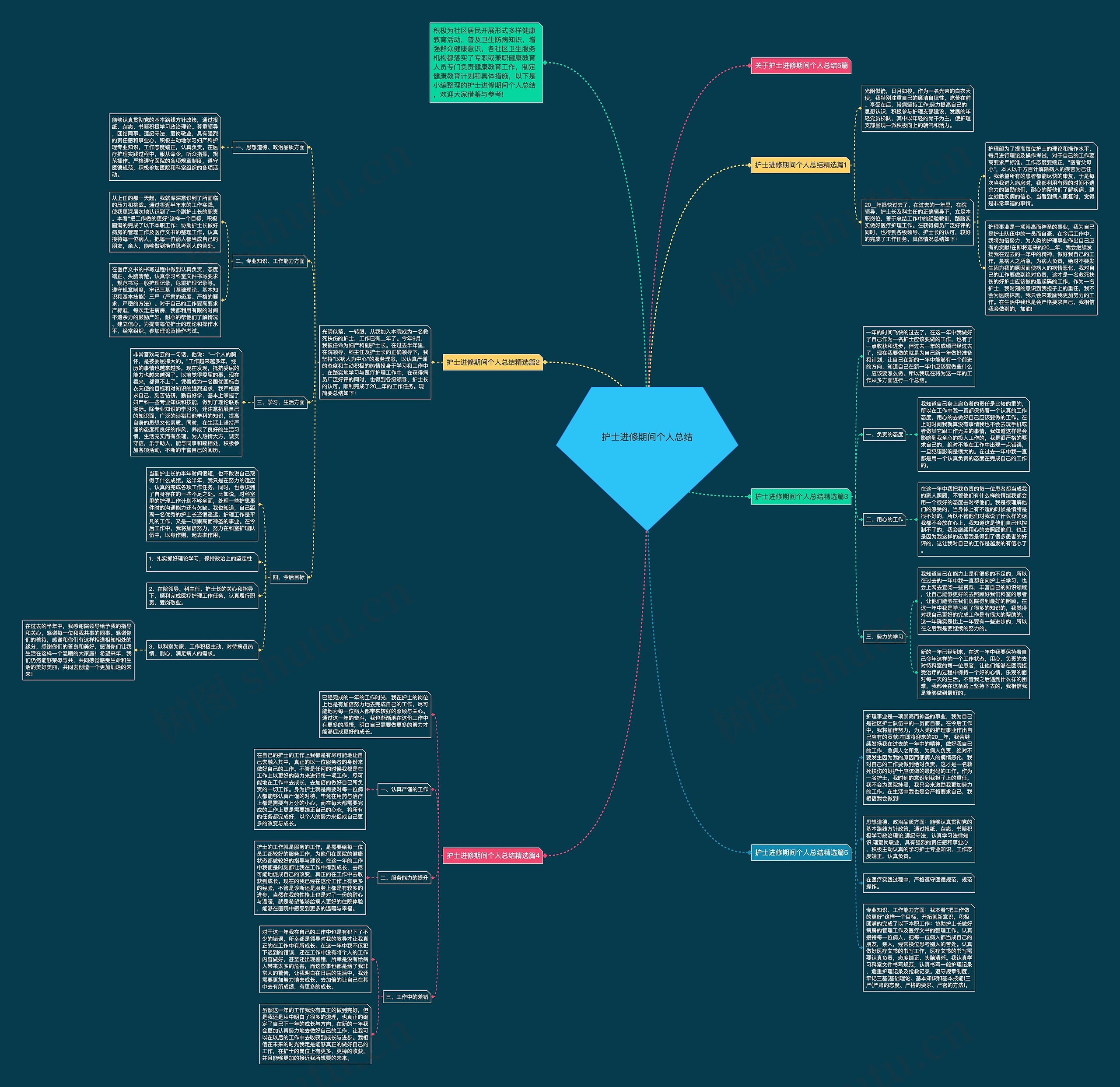 护士进修期间个人总结思维导图