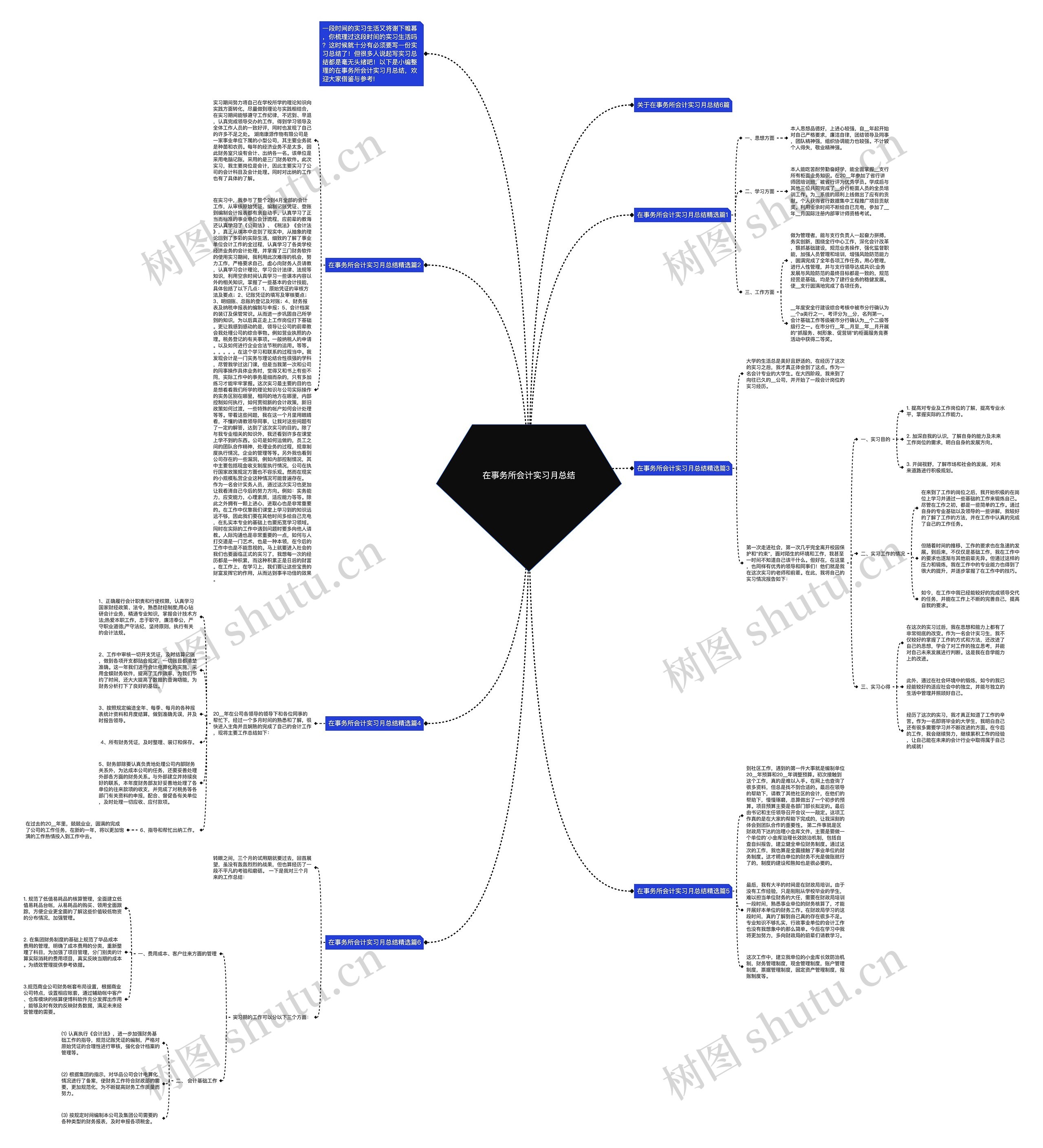 在事务所会计实习月总结思维导图