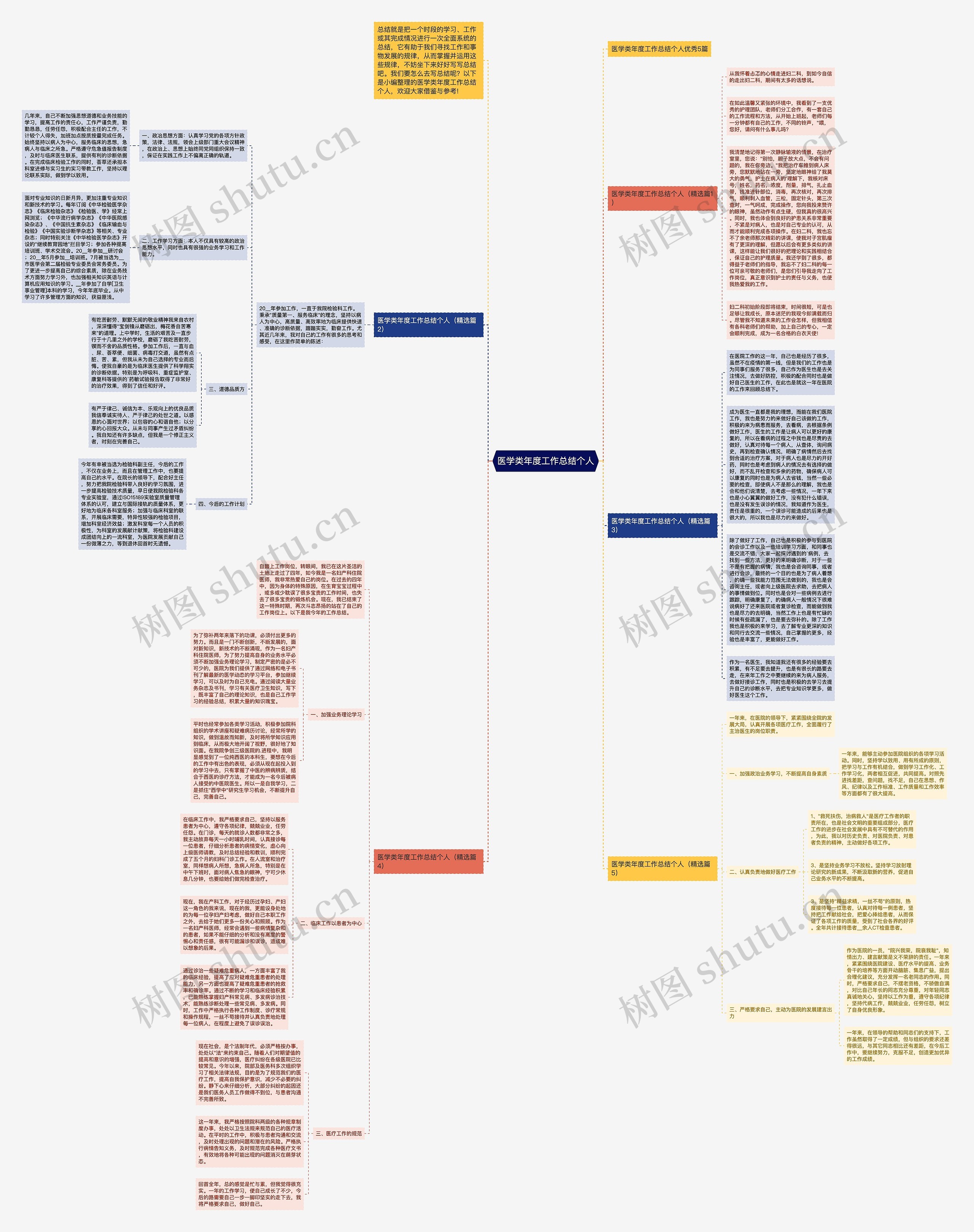 医学类年度工作总结个人思维导图