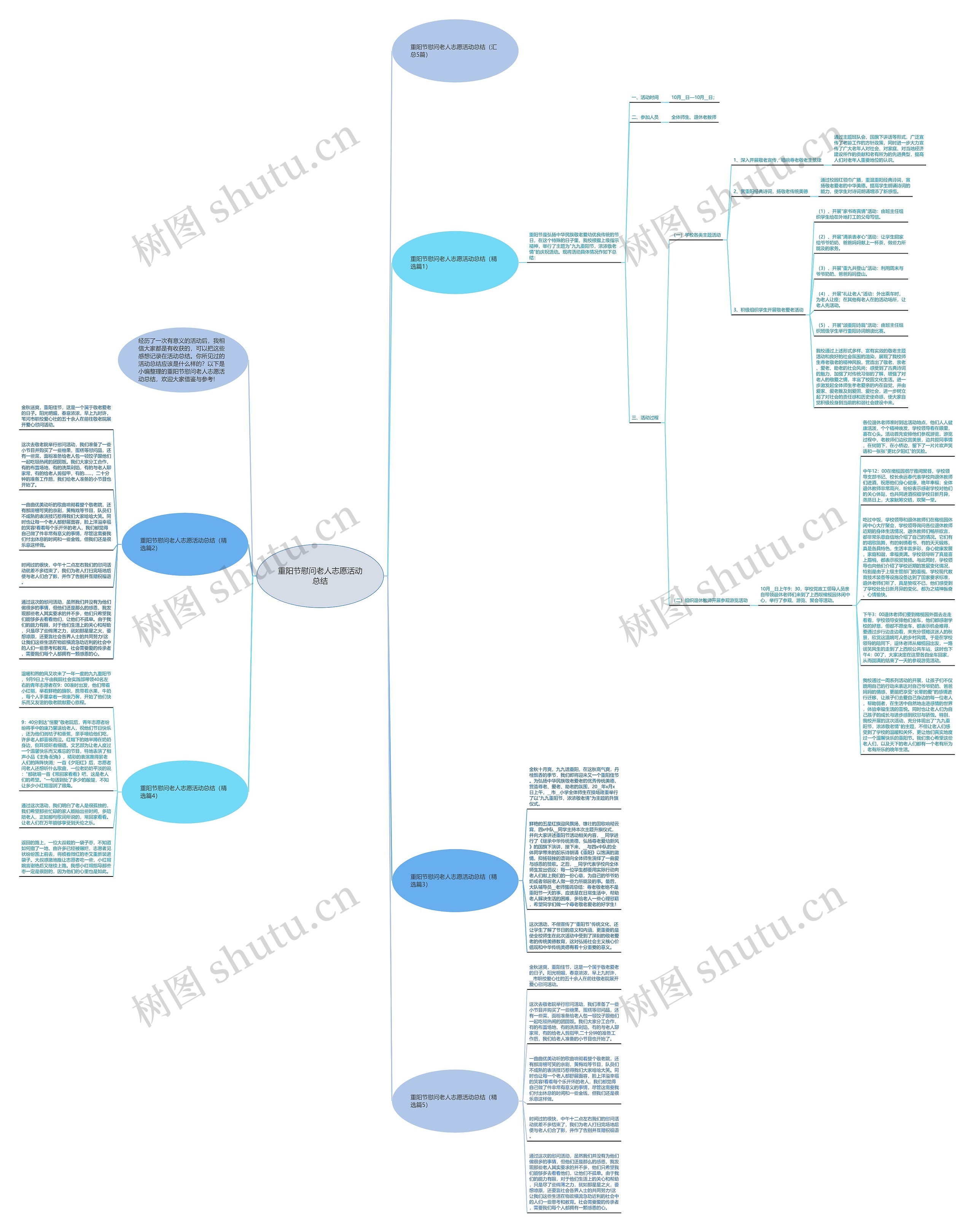重阳节慰问老人志愿活动总结思维导图