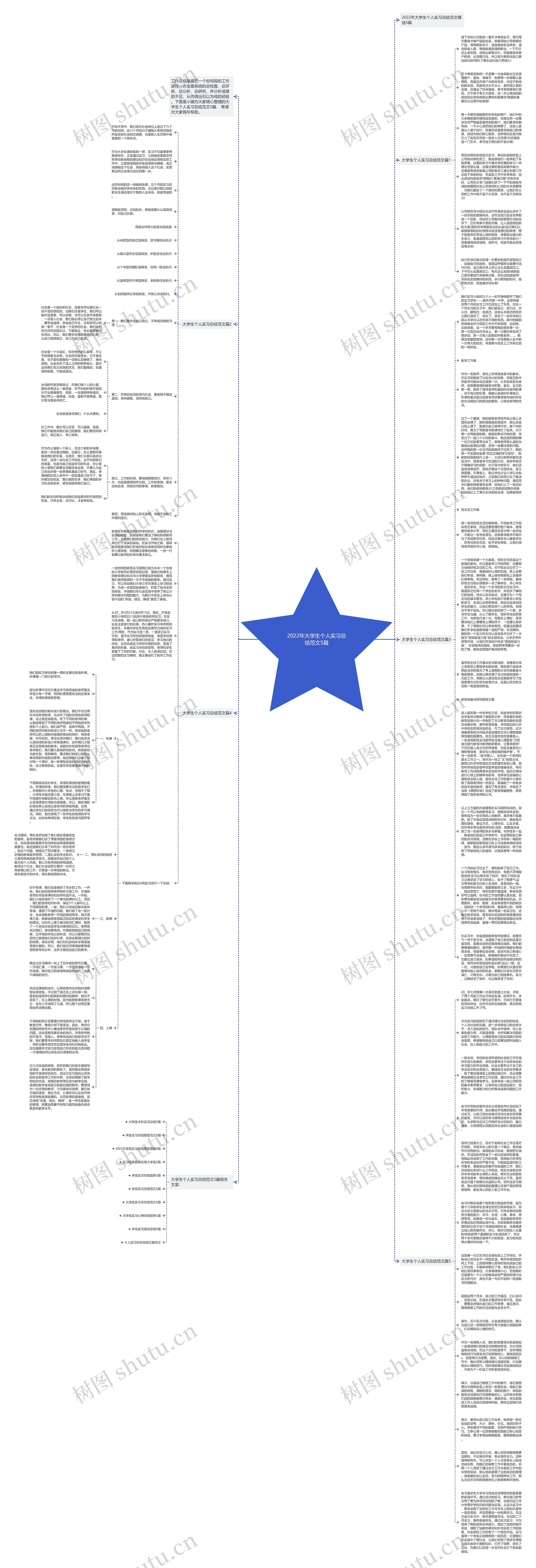 2022年大学生个人实习总结范文5篇思维导图