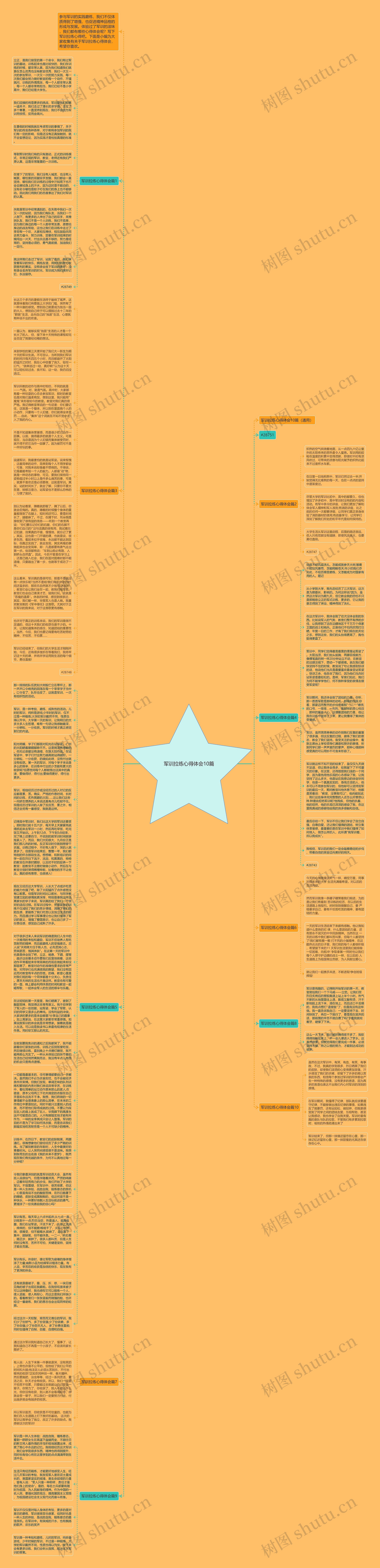 军训拉练心得体会10篇思维导图