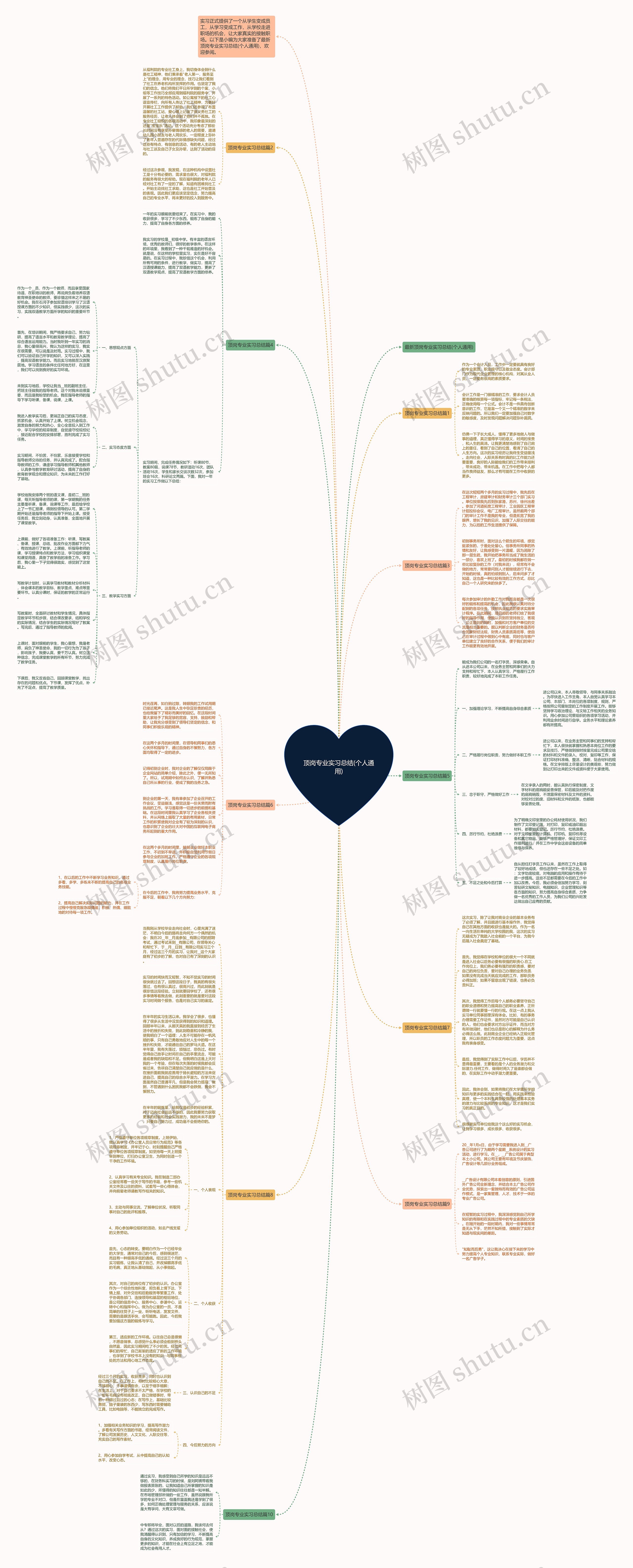 顶岗专业实习总结(个人通用)思维导图