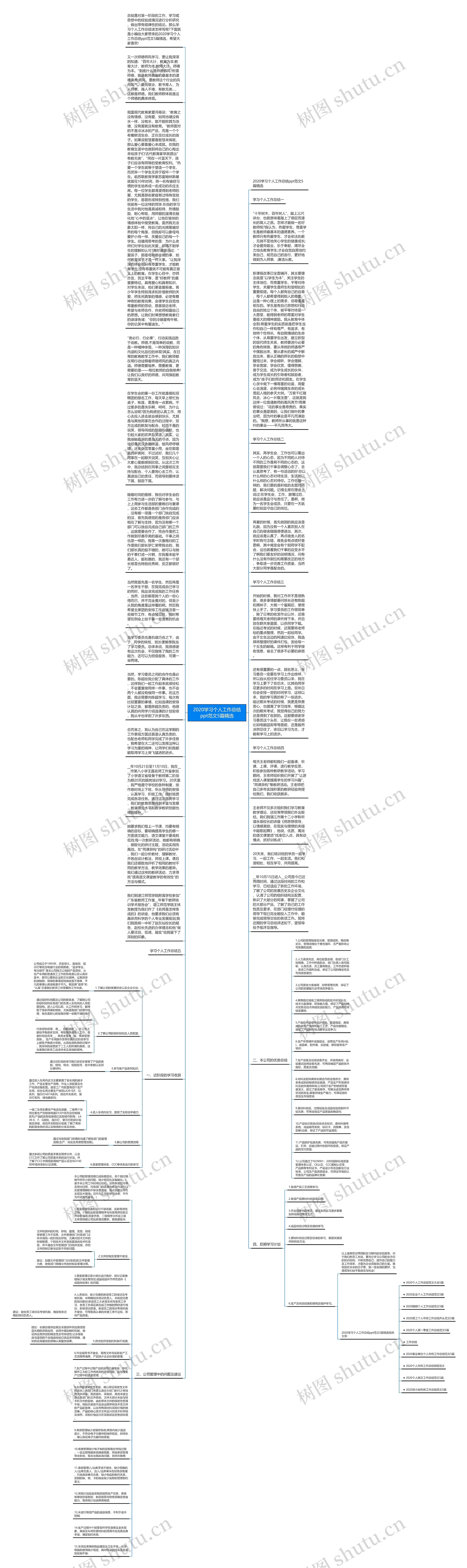 2020学习个人工作总结ppt范文5篇精选思维导图