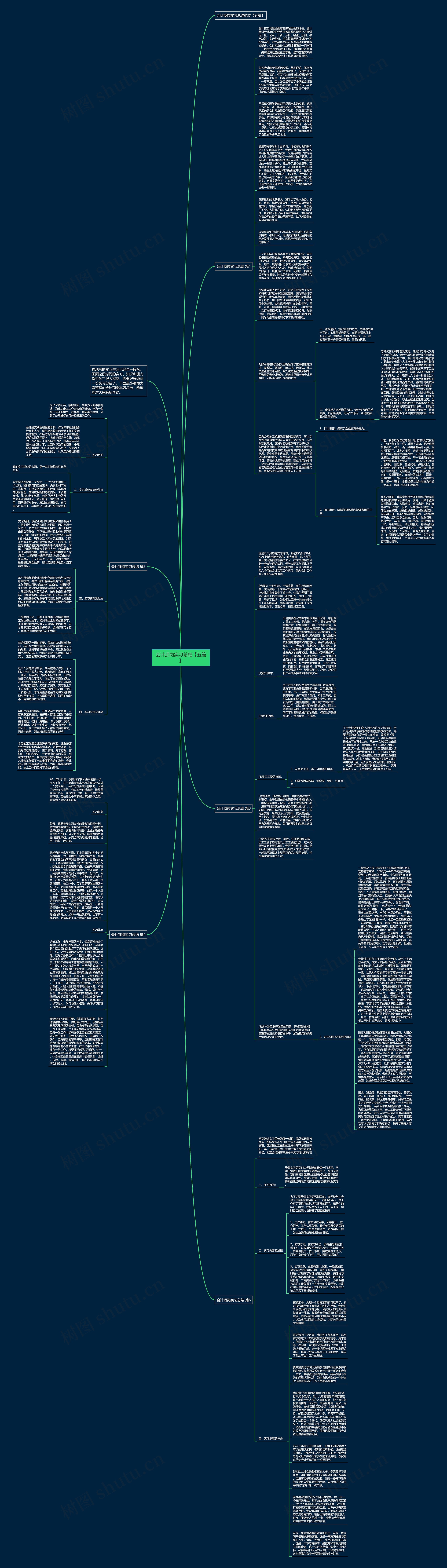 会计顶岗实习总结【五篇】思维导图
