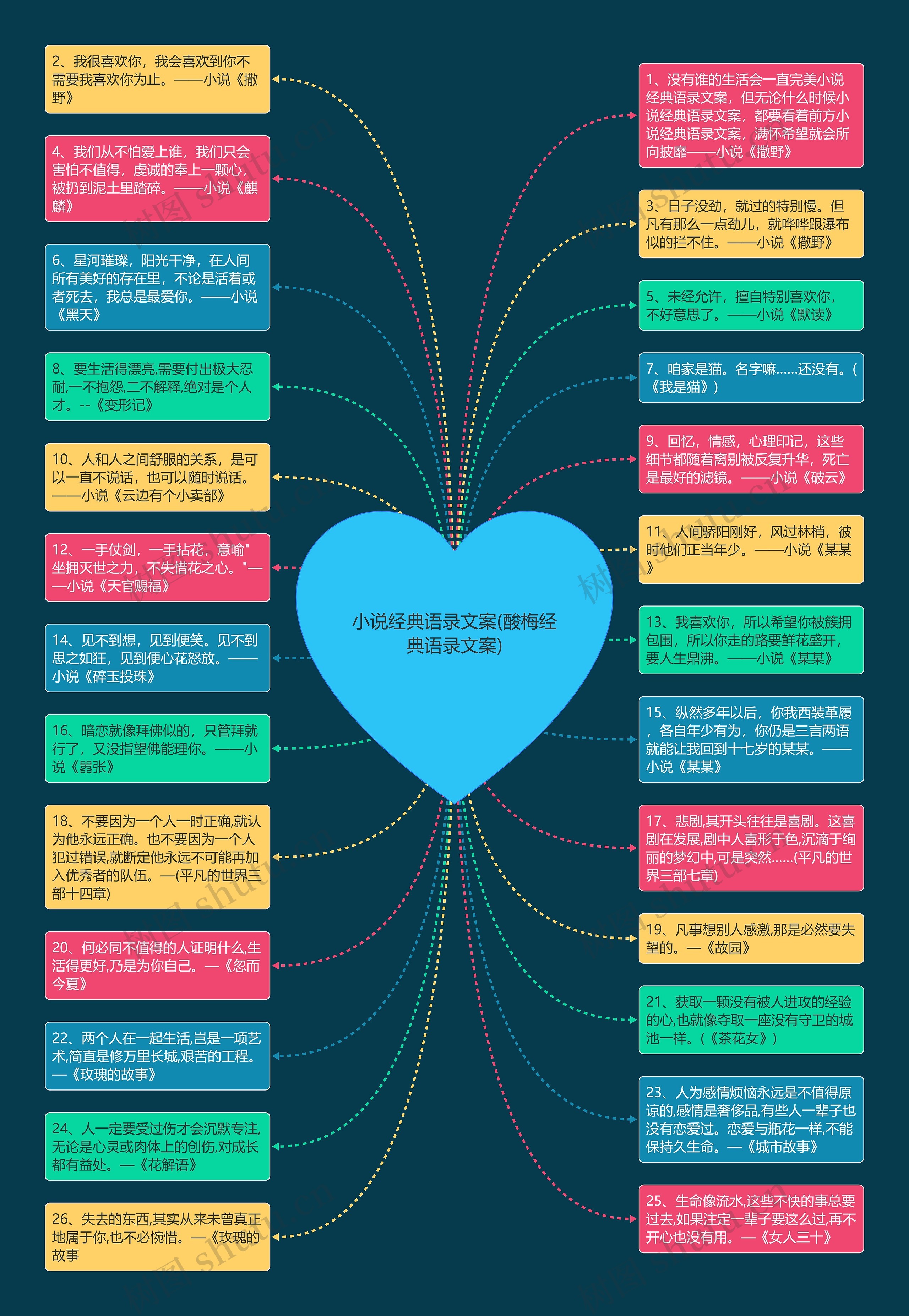 小说经典语录文案(酸梅经典语录文案)思维导图