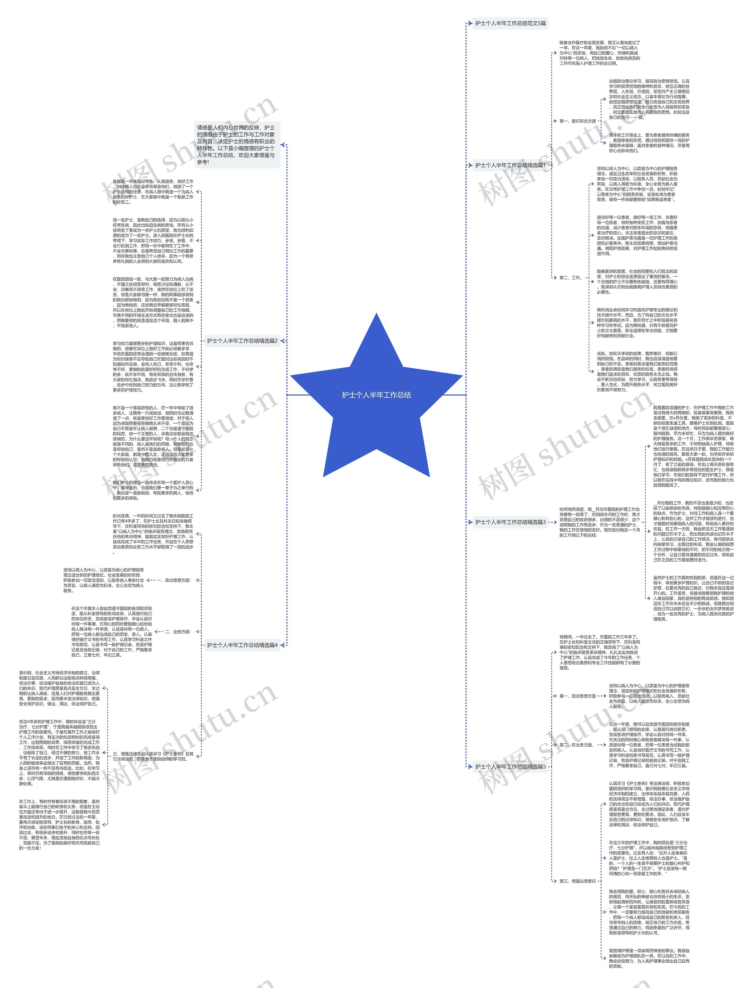 护士个人半年工作总结思维导图