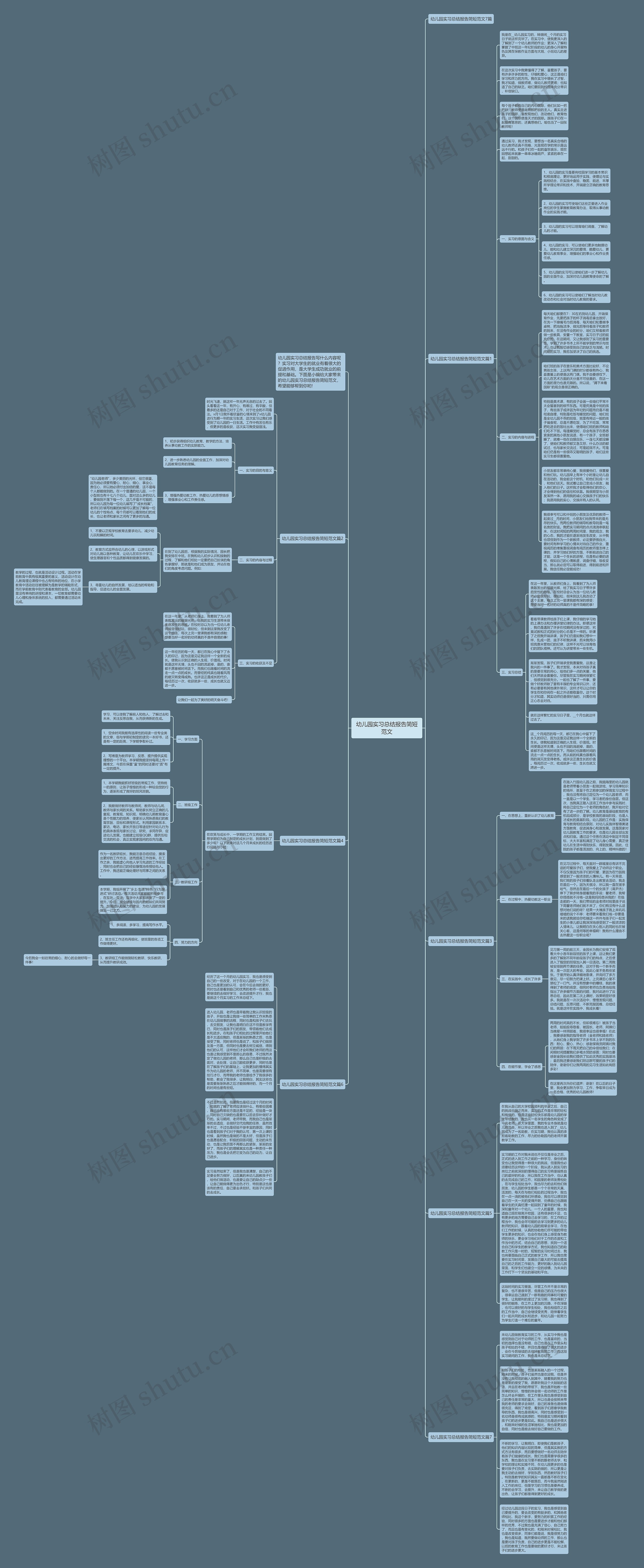 幼儿园实习总结报告简短范文思维导图