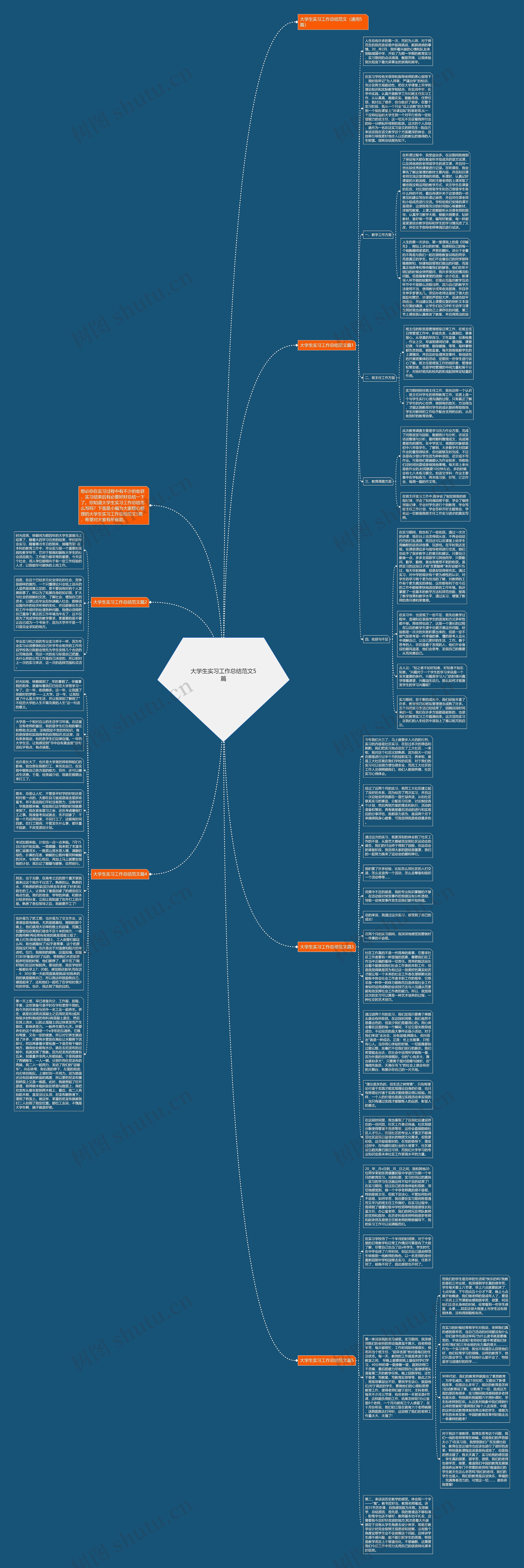 大学生实习工作总结范文5篇思维导图