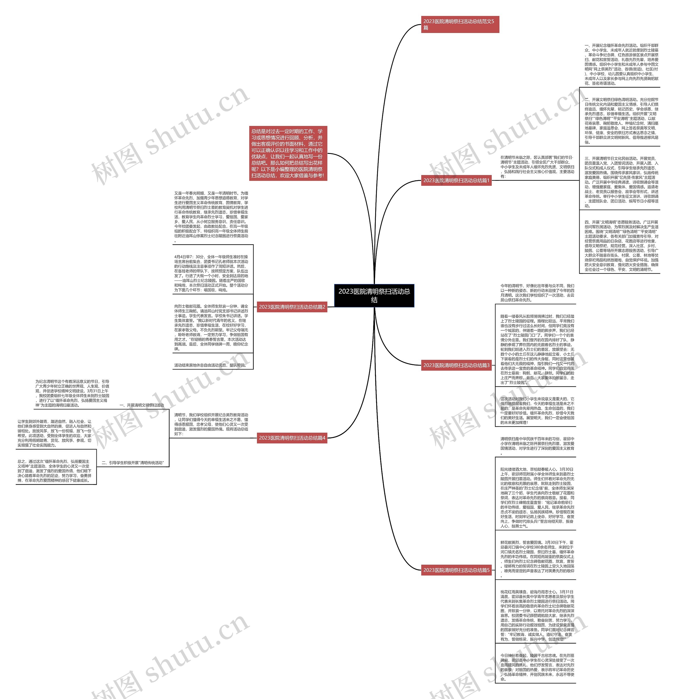 2023医院清明祭扫活动总结思维导图