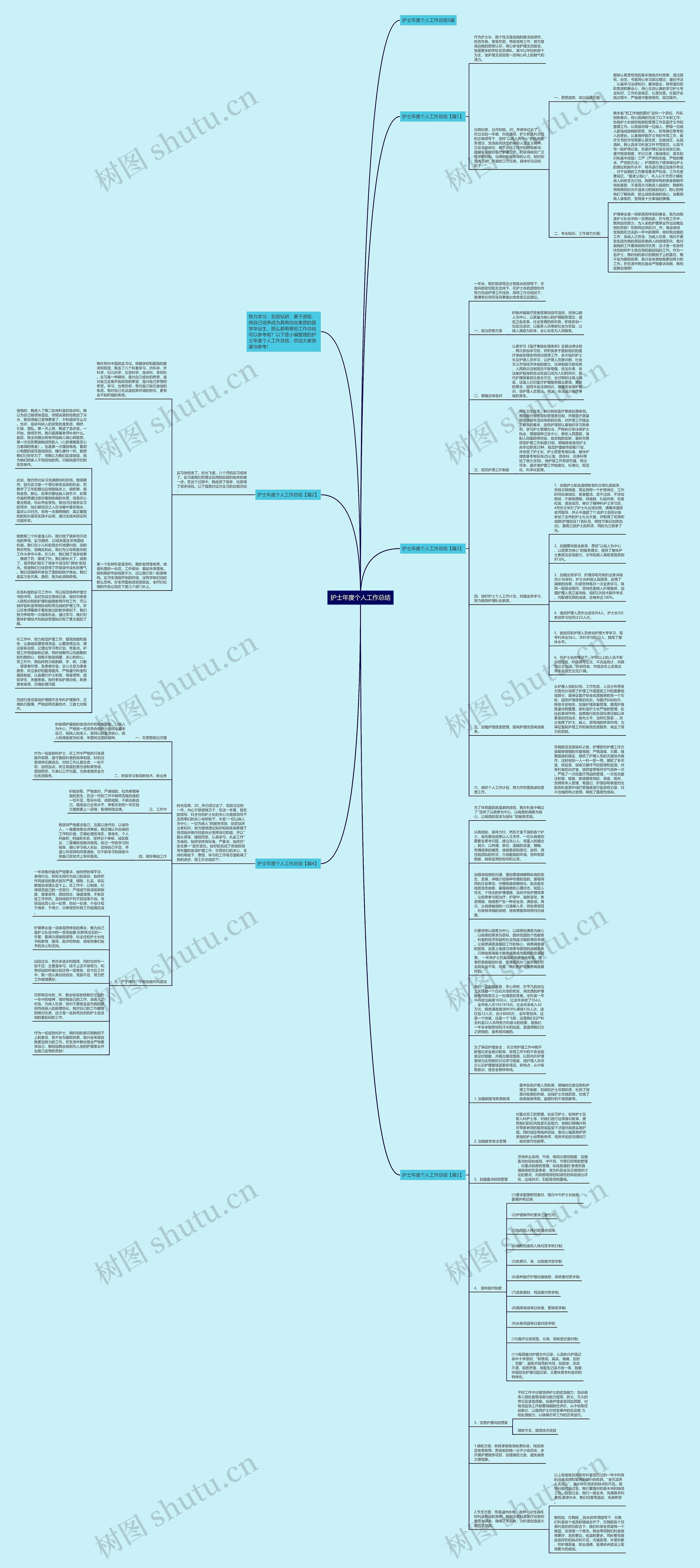 护士年度个人工作总结思维导图