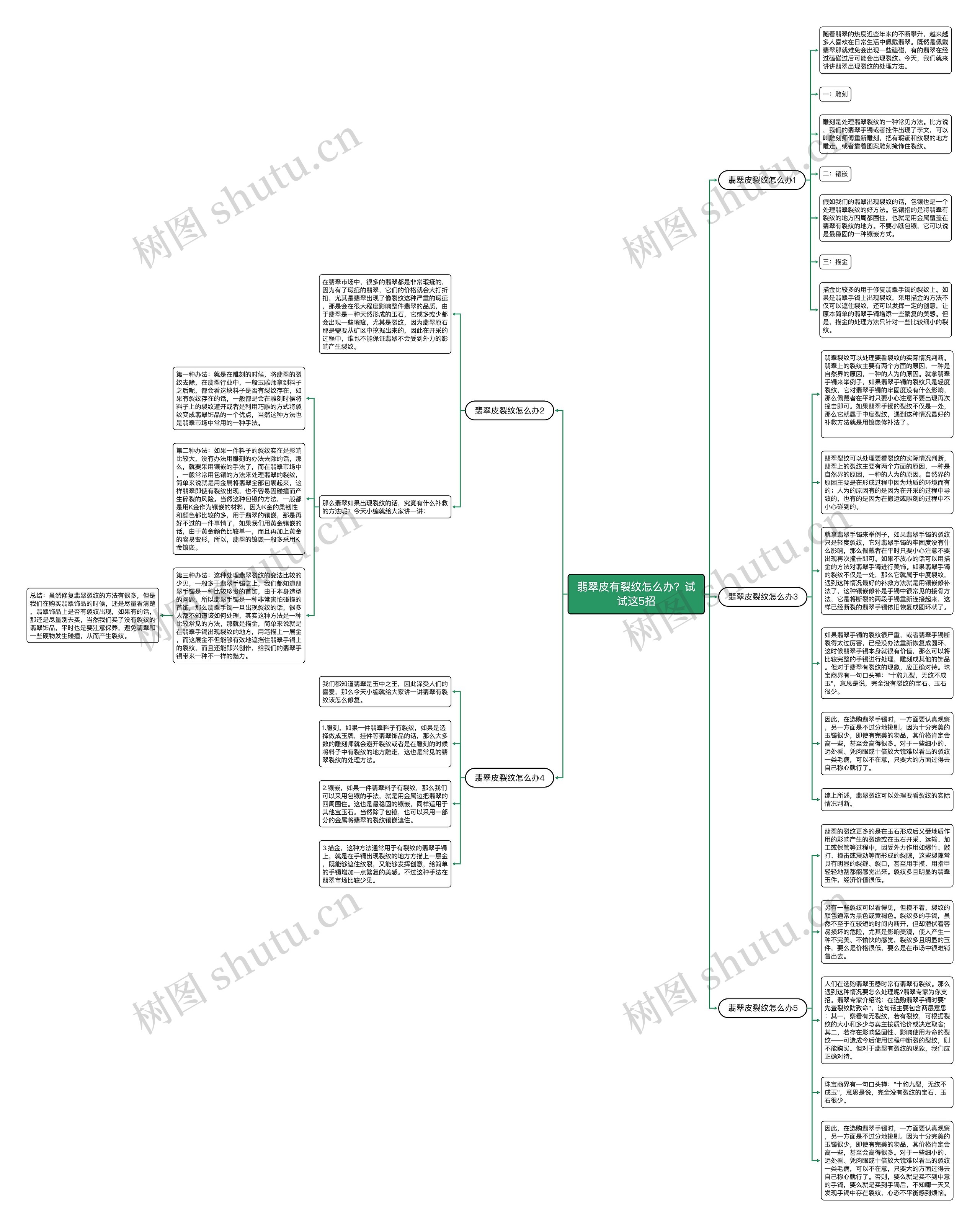 翡翠皮有裂纹怎么办？试试这5招思维导图