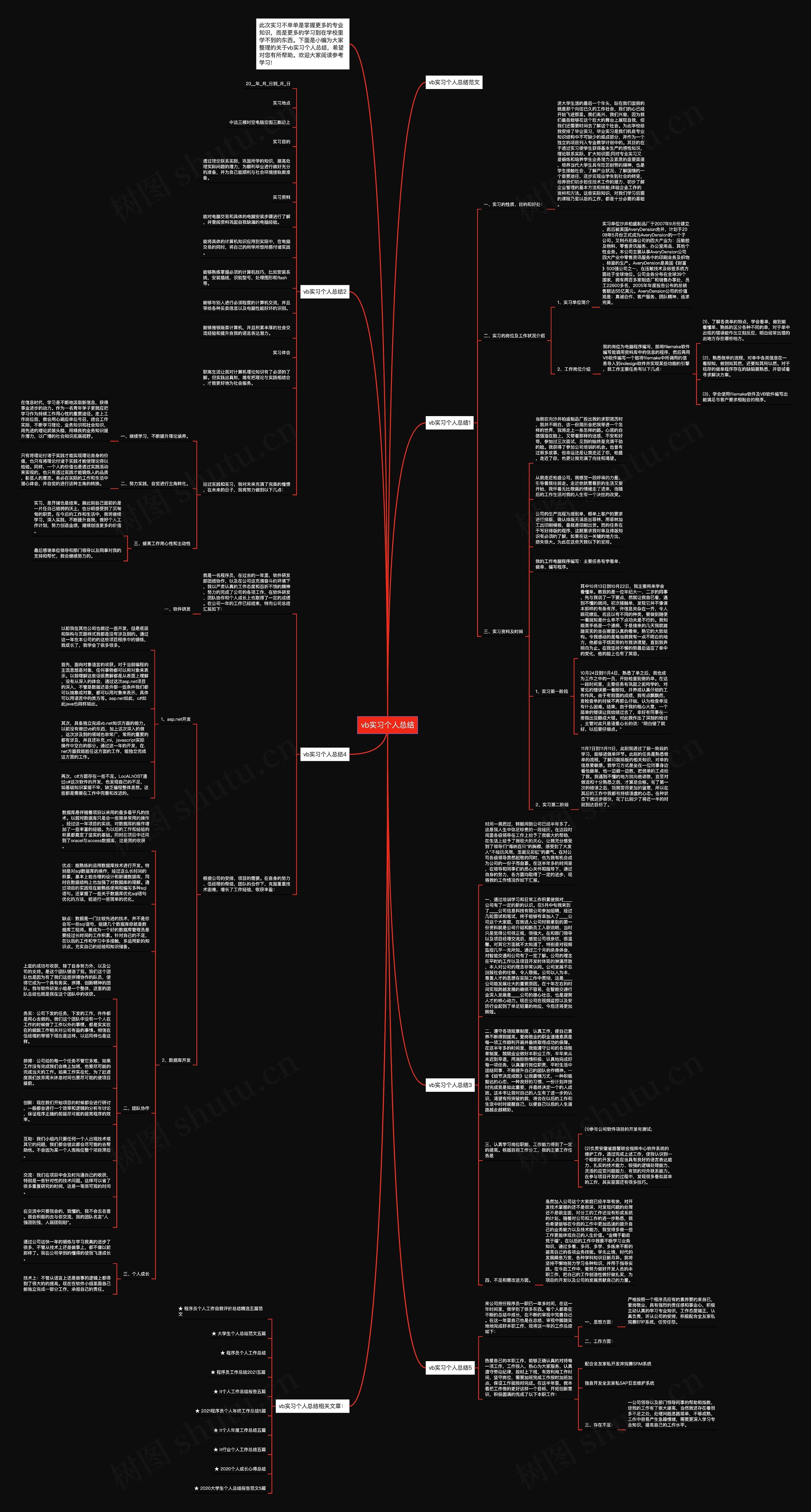 vb实习个人总结思维导图