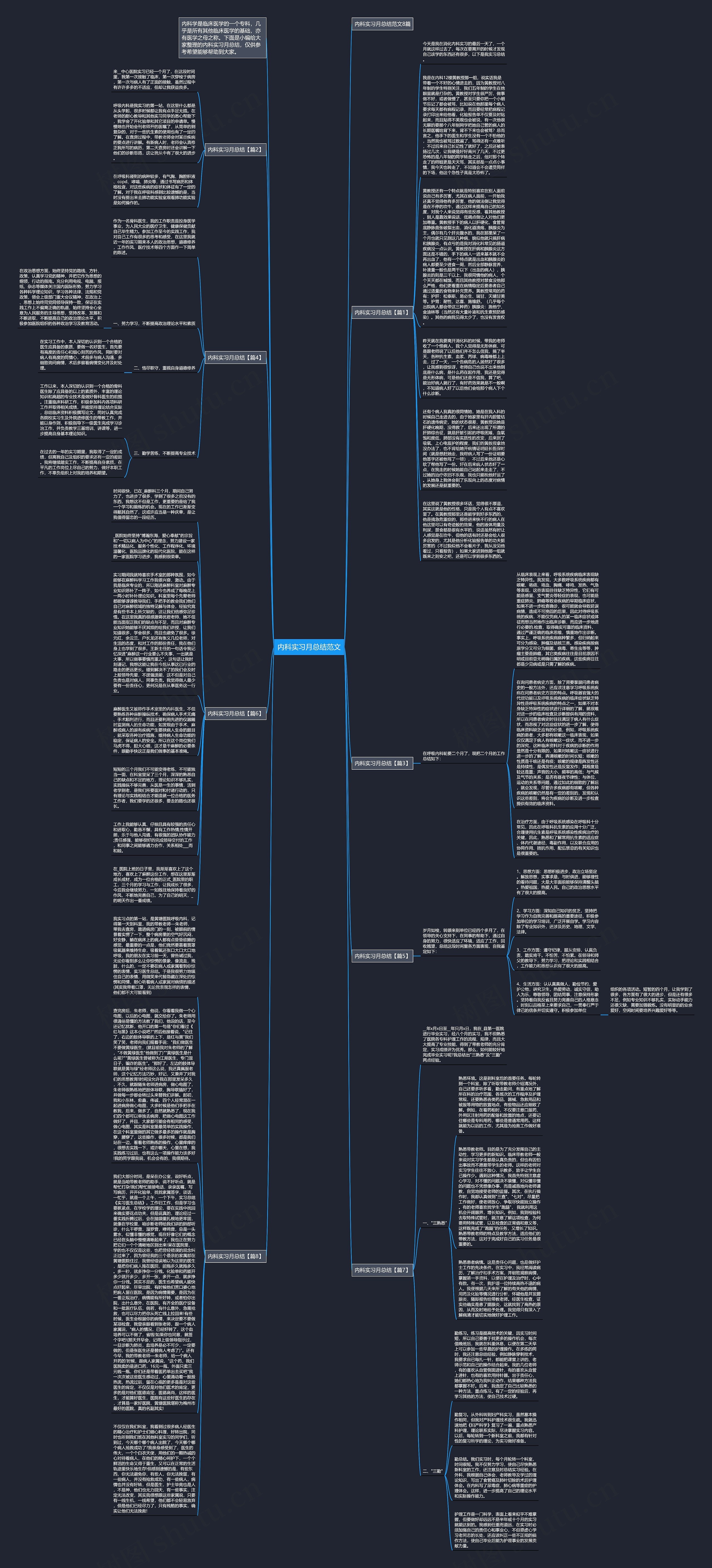 内科实习月总结范文思维导图
