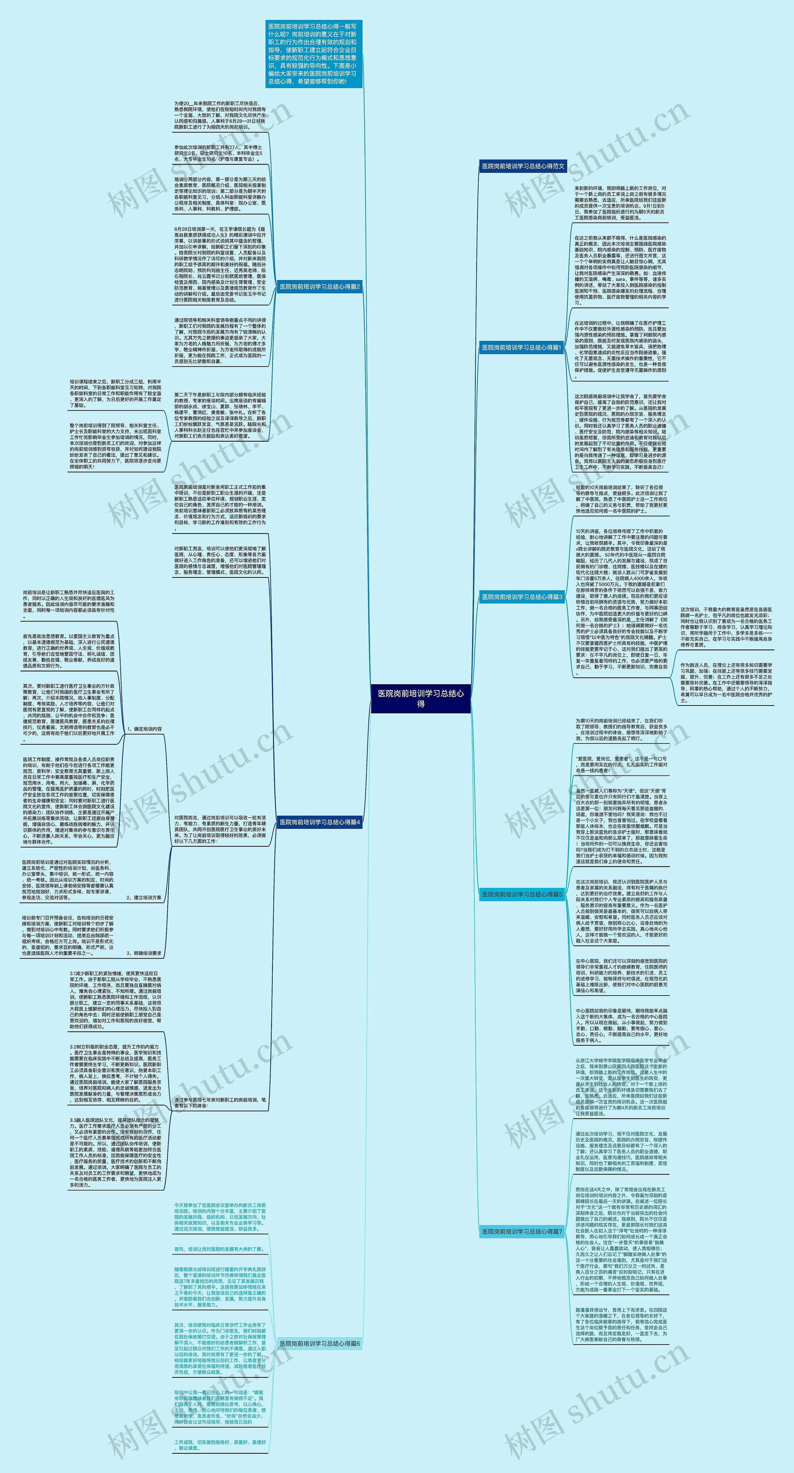 医院岗前培训学习总结心得思维导图