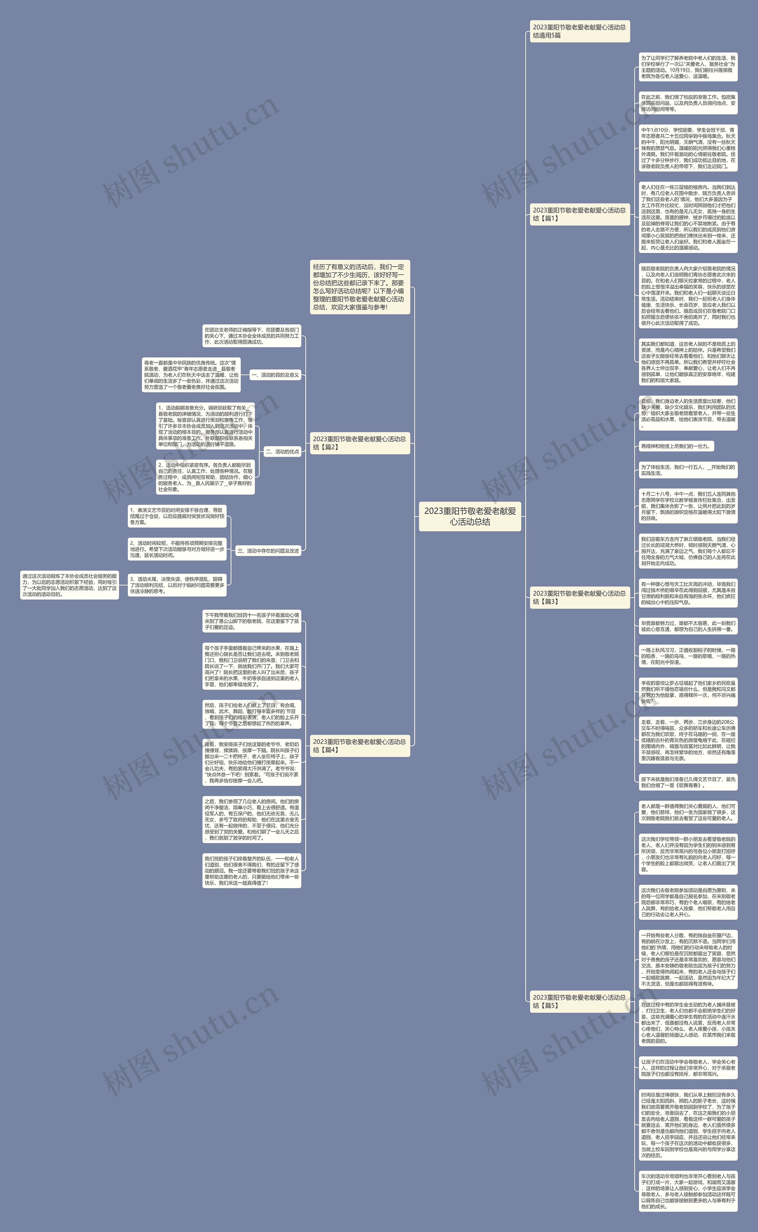 2023重阳节敬老爱老献爱心活动总结思维导图