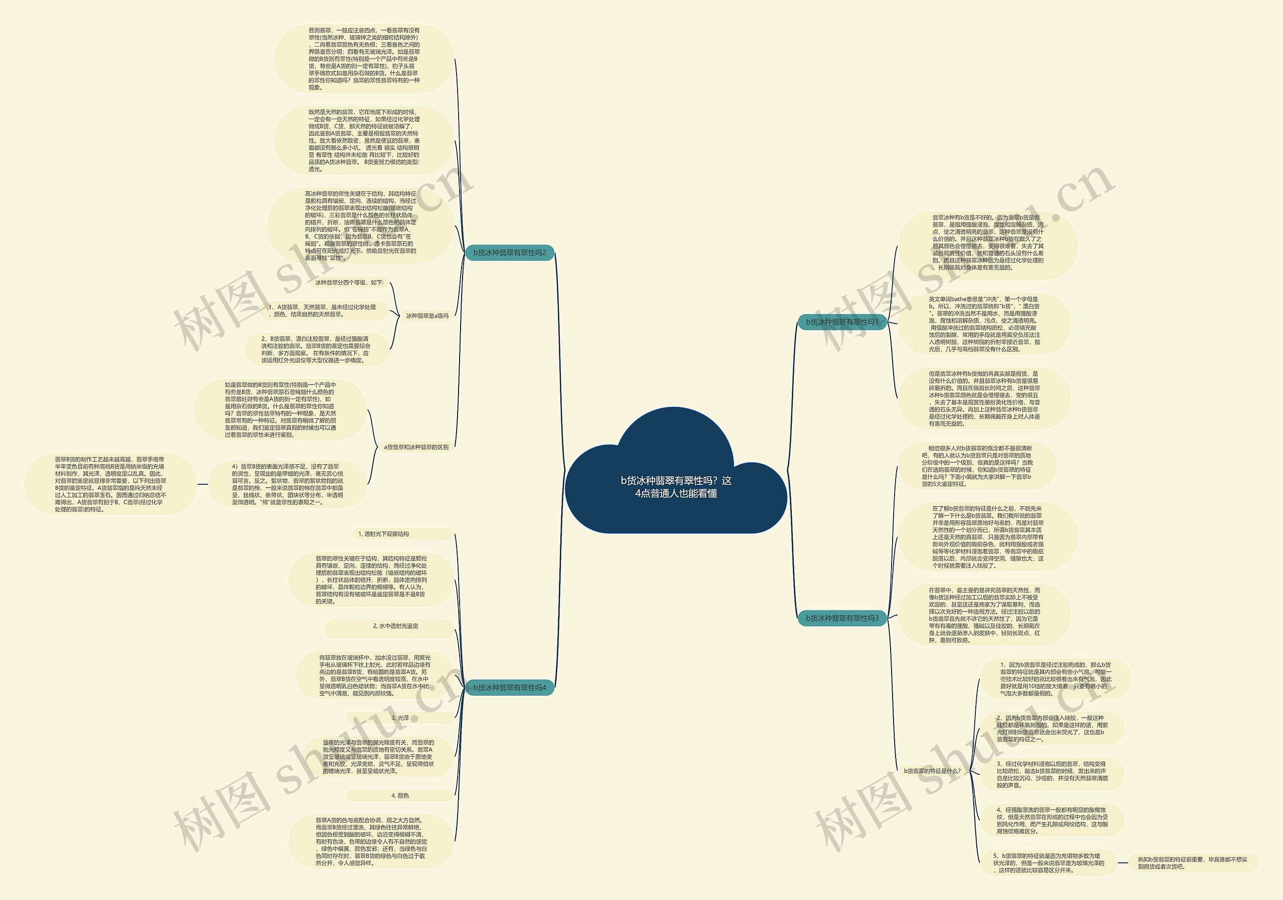 b货冰种翡翠有翠性吗？这4点普通人也能看懂思维导图