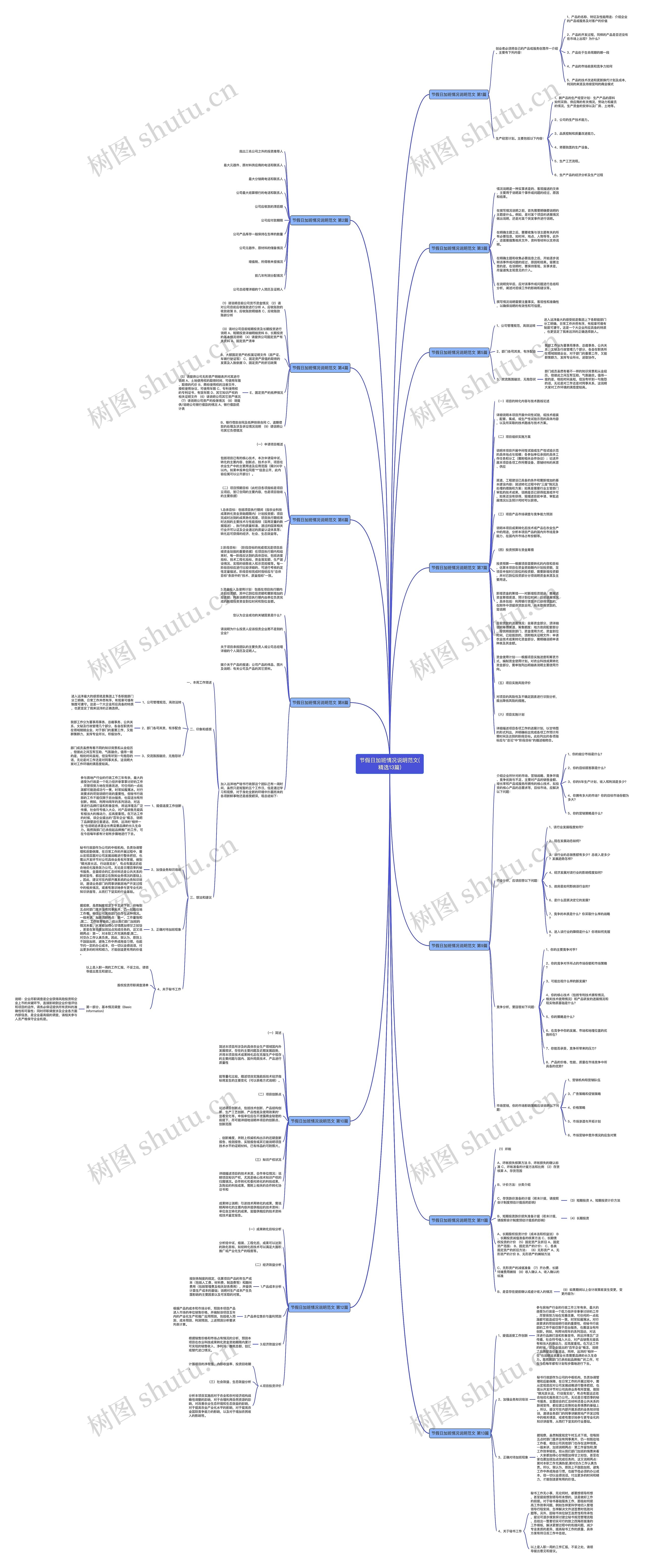 节假日加班情况说明范文(精选13篇)思维导图