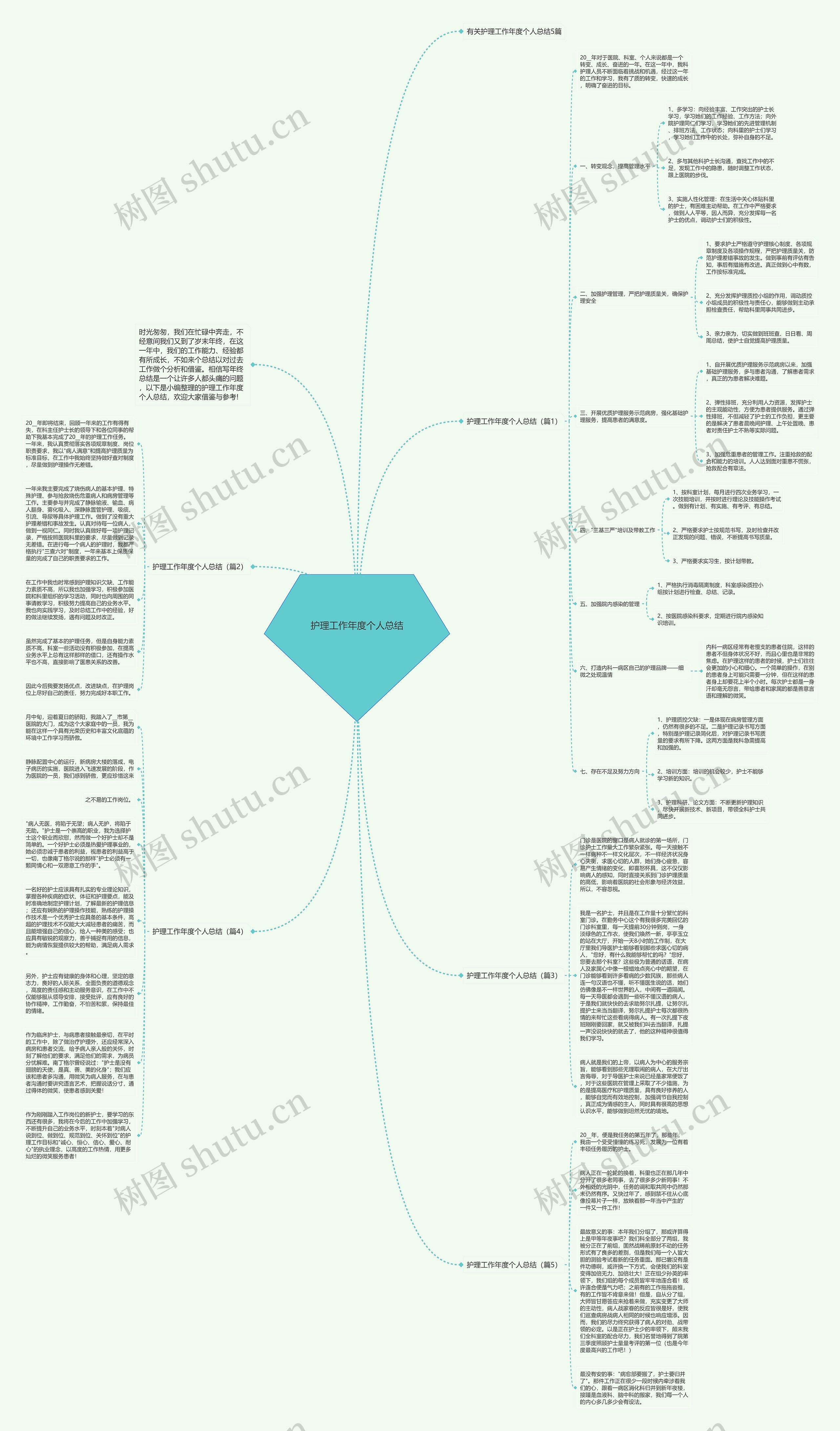 护理工作年度个人总结思维导图