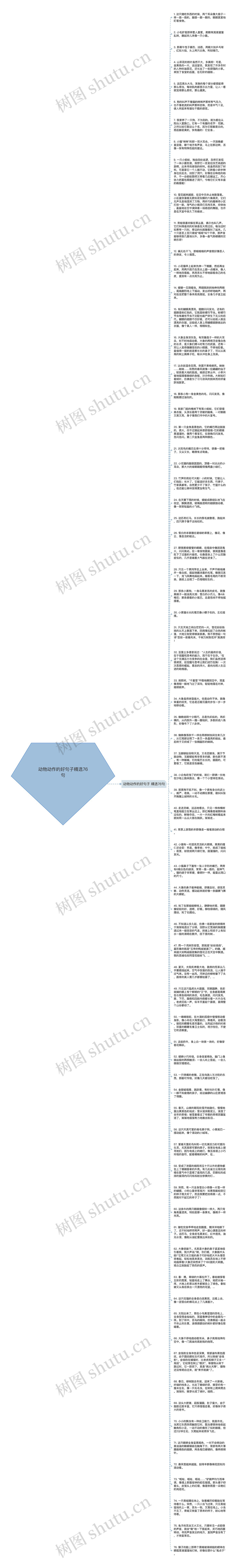 动物动作的好句子精选76句思维导图