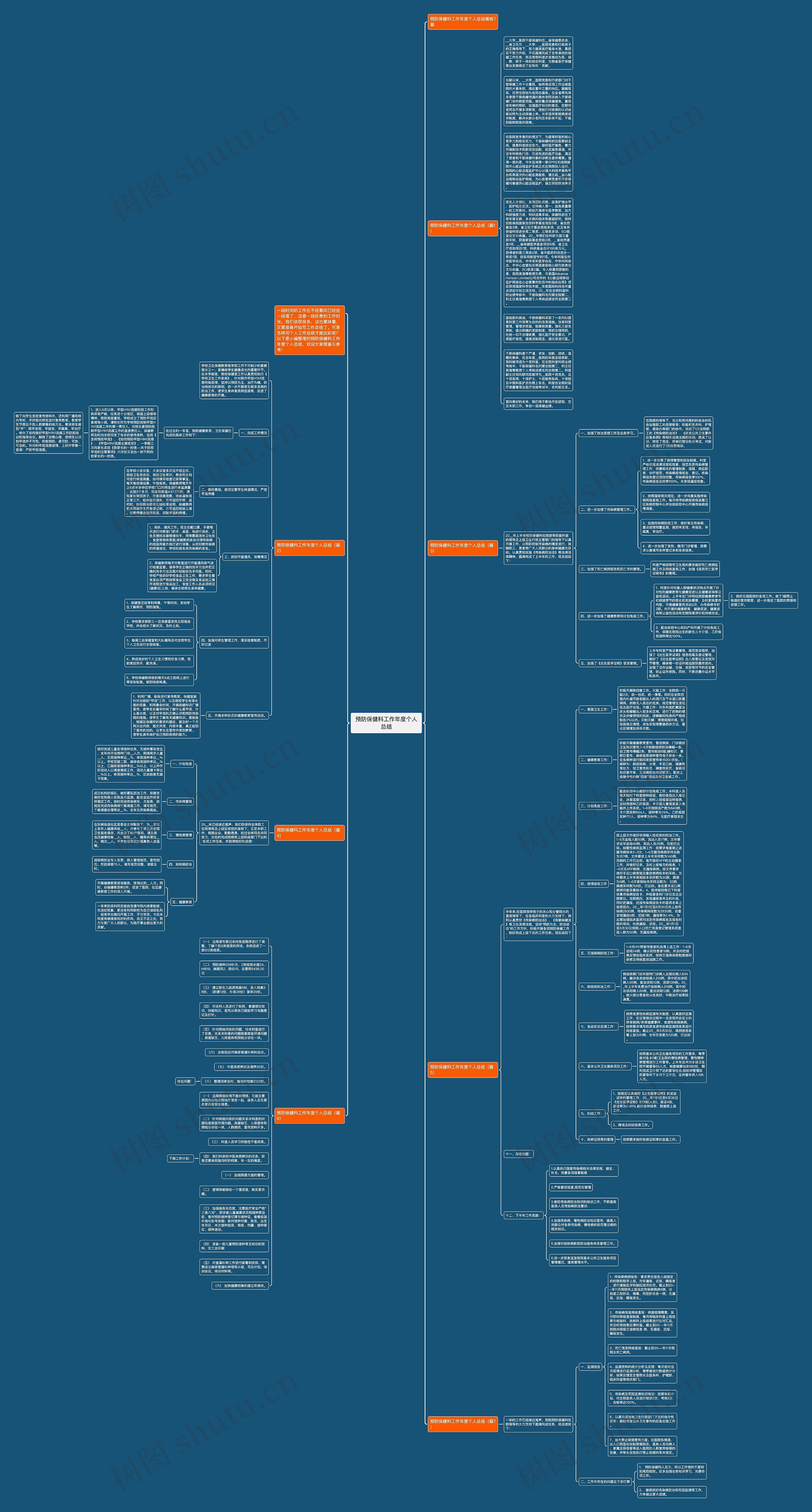 预防保健科工作年度个人总结思维导图