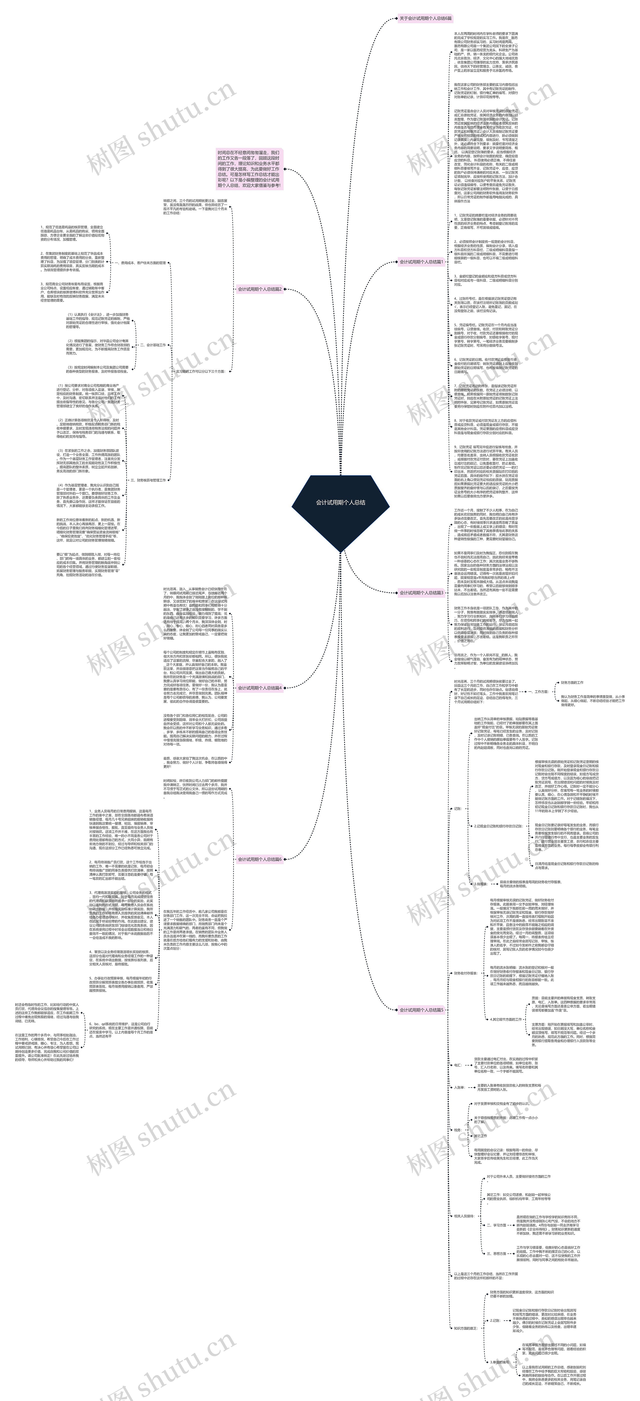 会计试用期个人总结思维导图