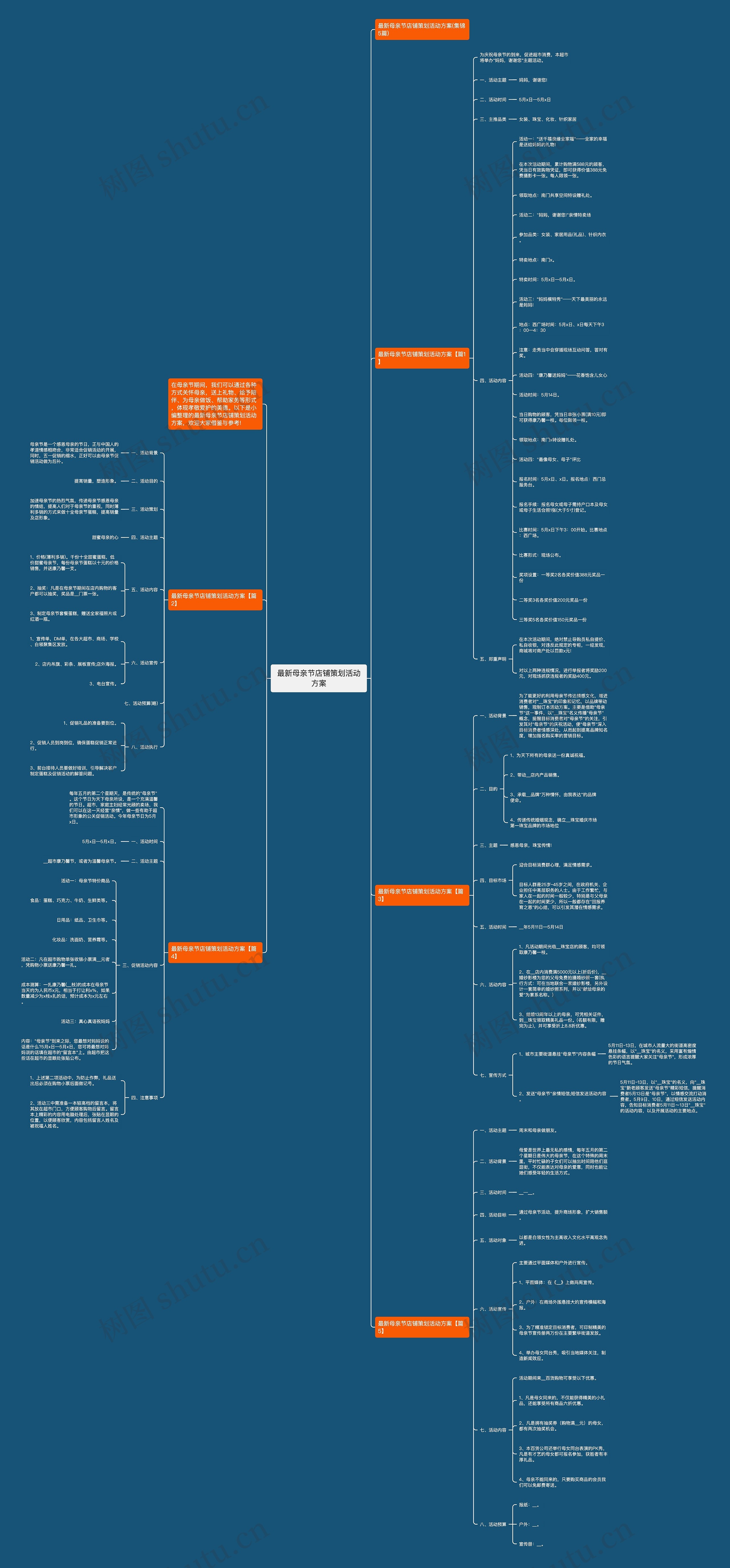 最新母亲节店铺策划活动方案思维导图