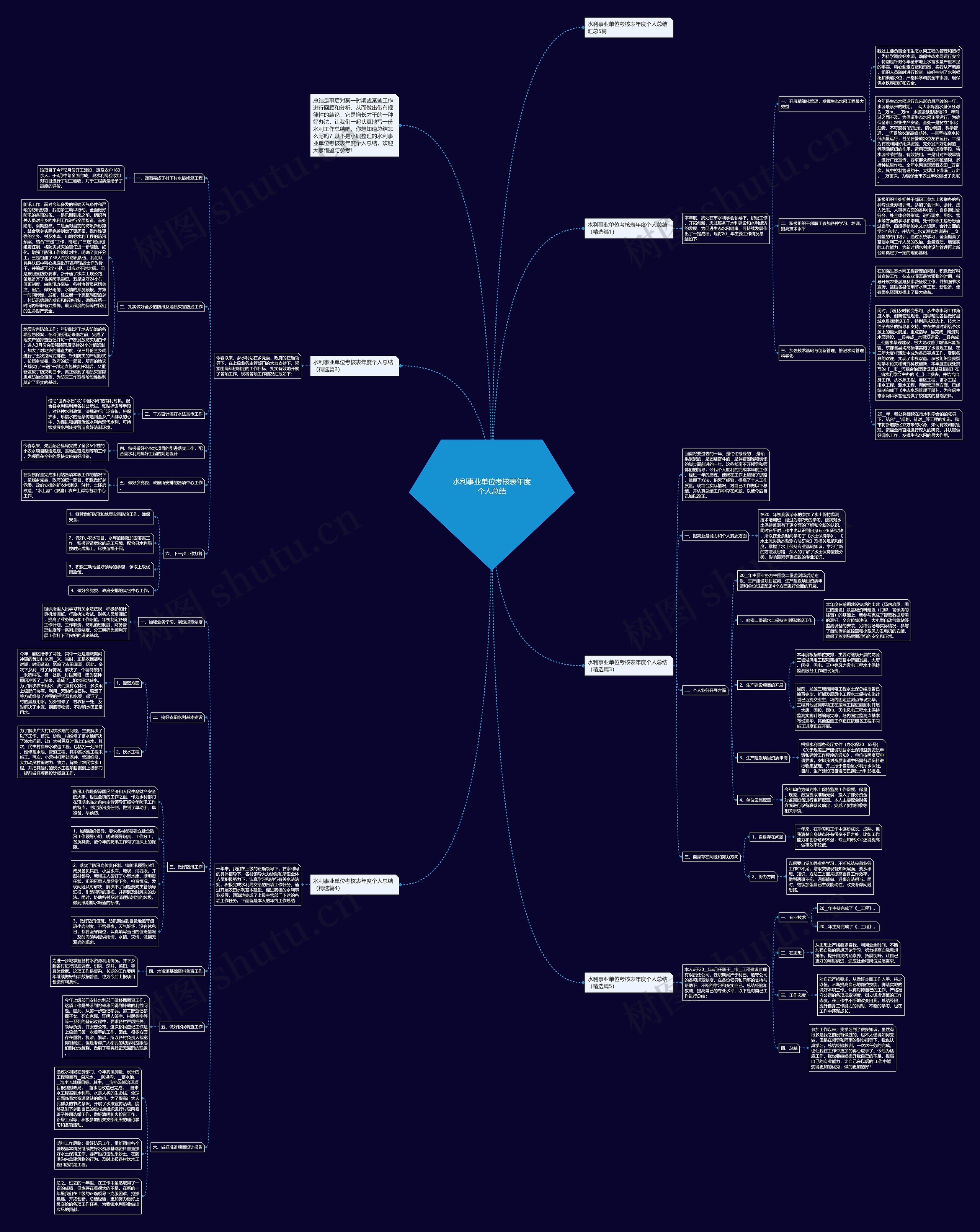 水利事业单位考核表年度个人总结思维导图