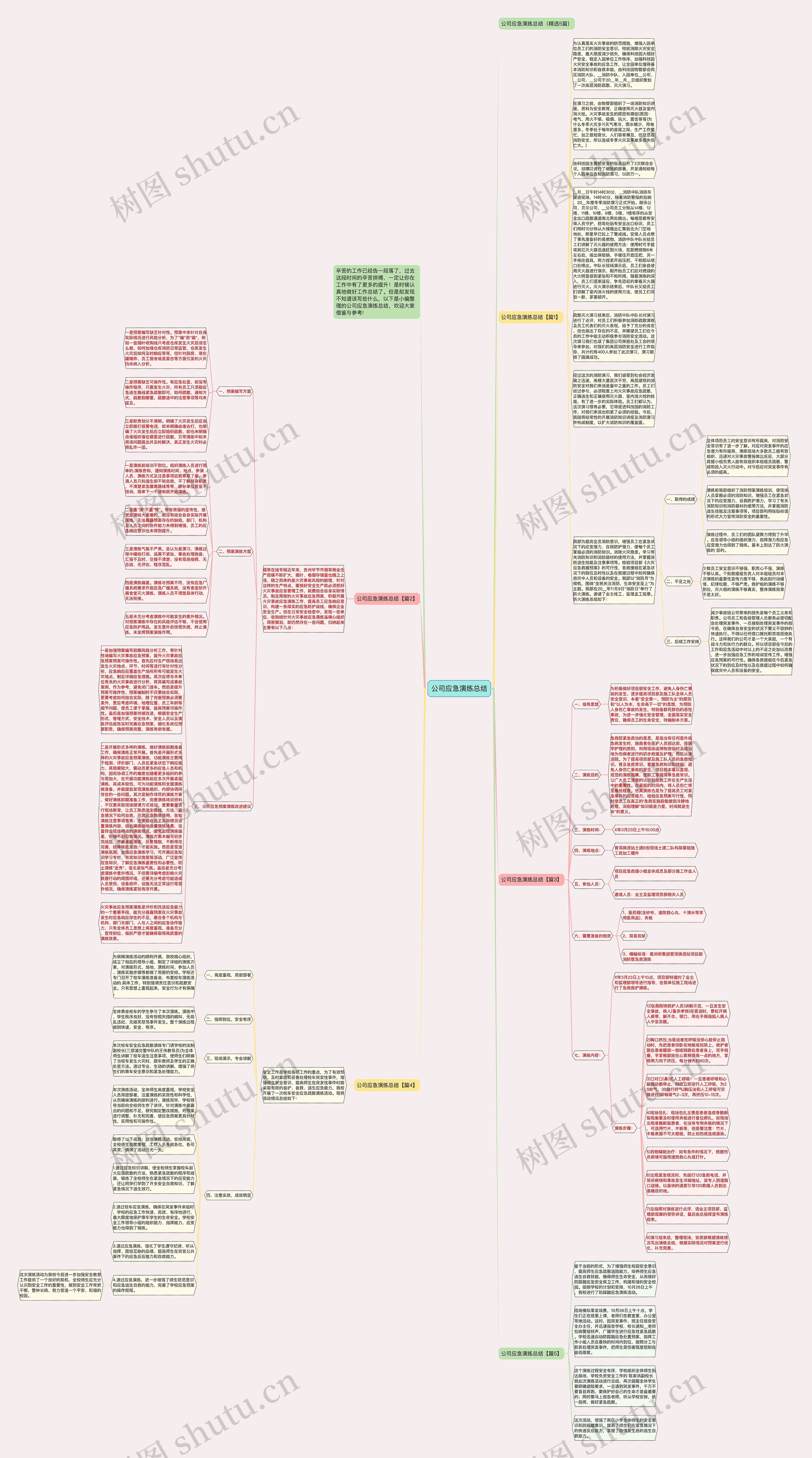 公司应急演练总结思维导图