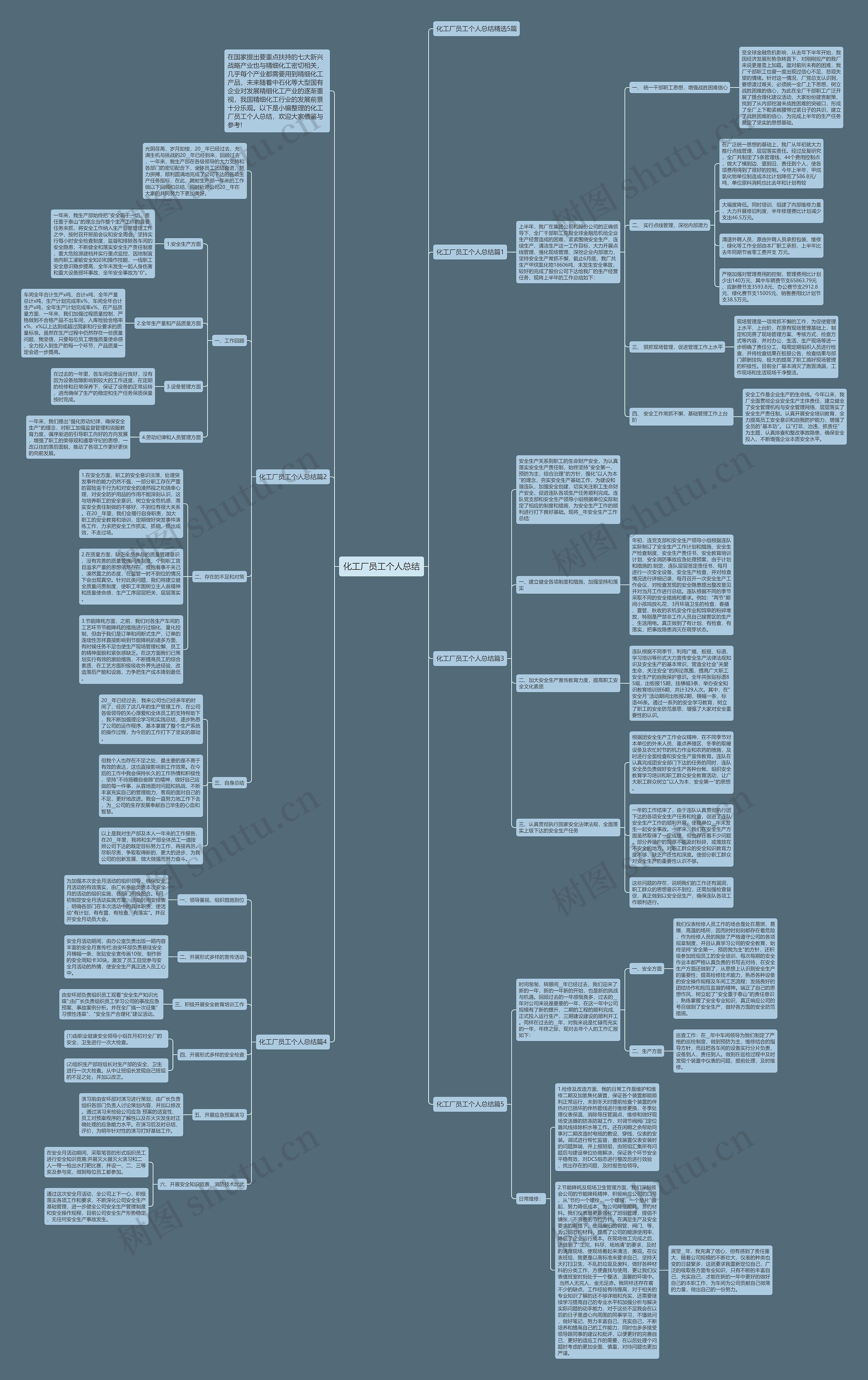 化工厂员工个人总结思维导图