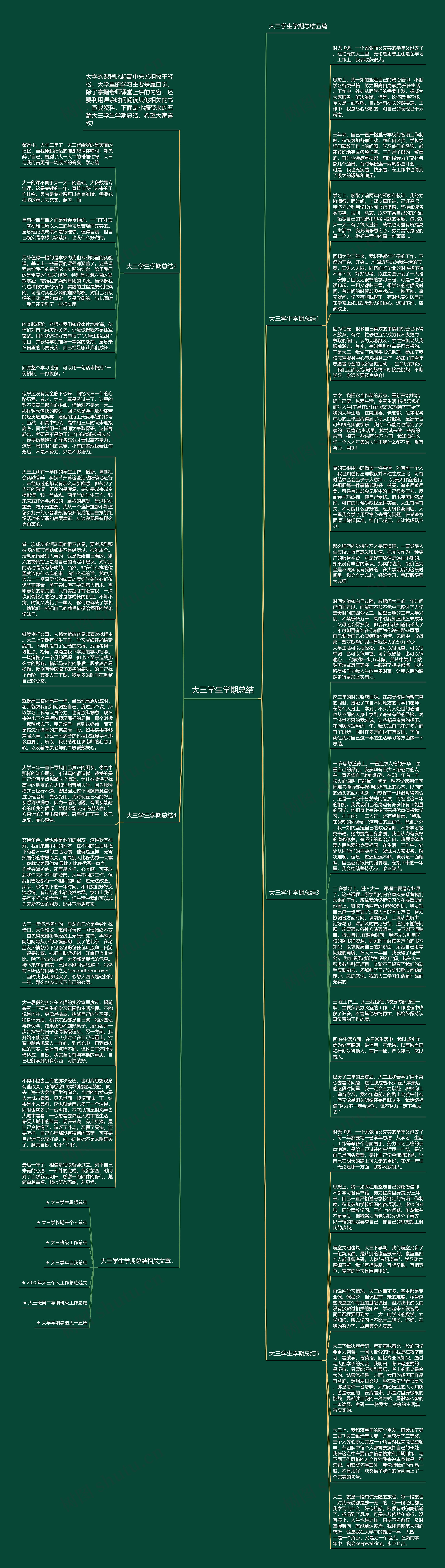 大三学生学期总结思维导图