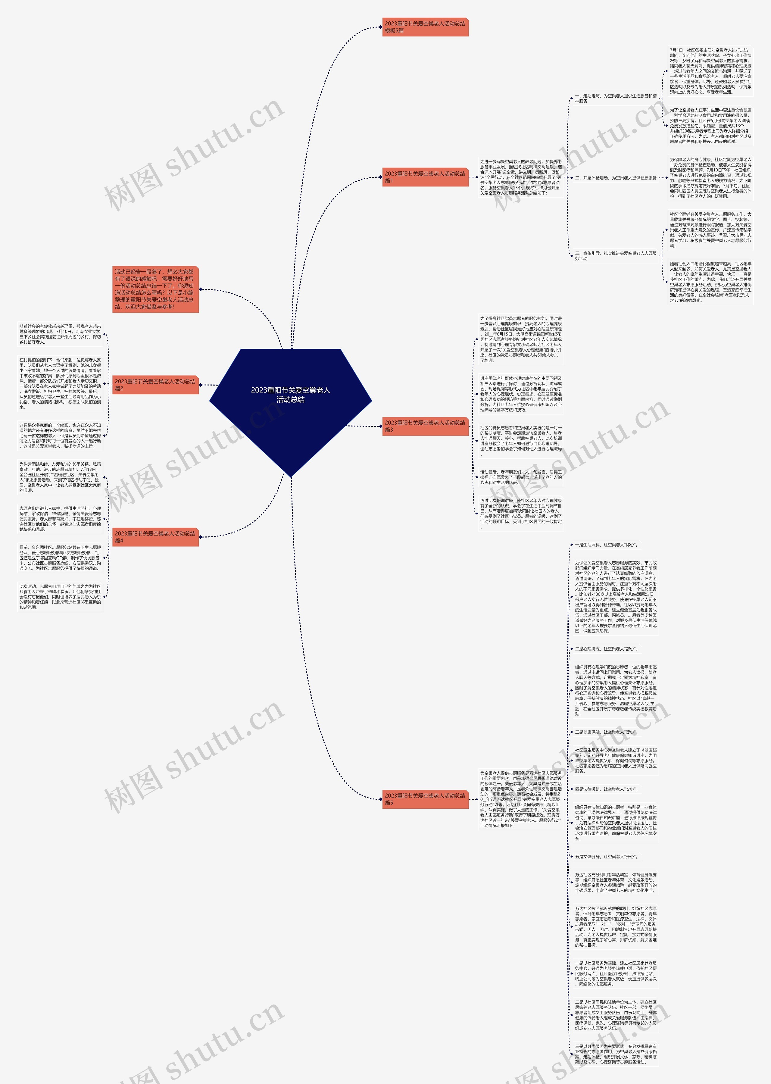2023重阳节关爱空巢老人活动总结思维导图