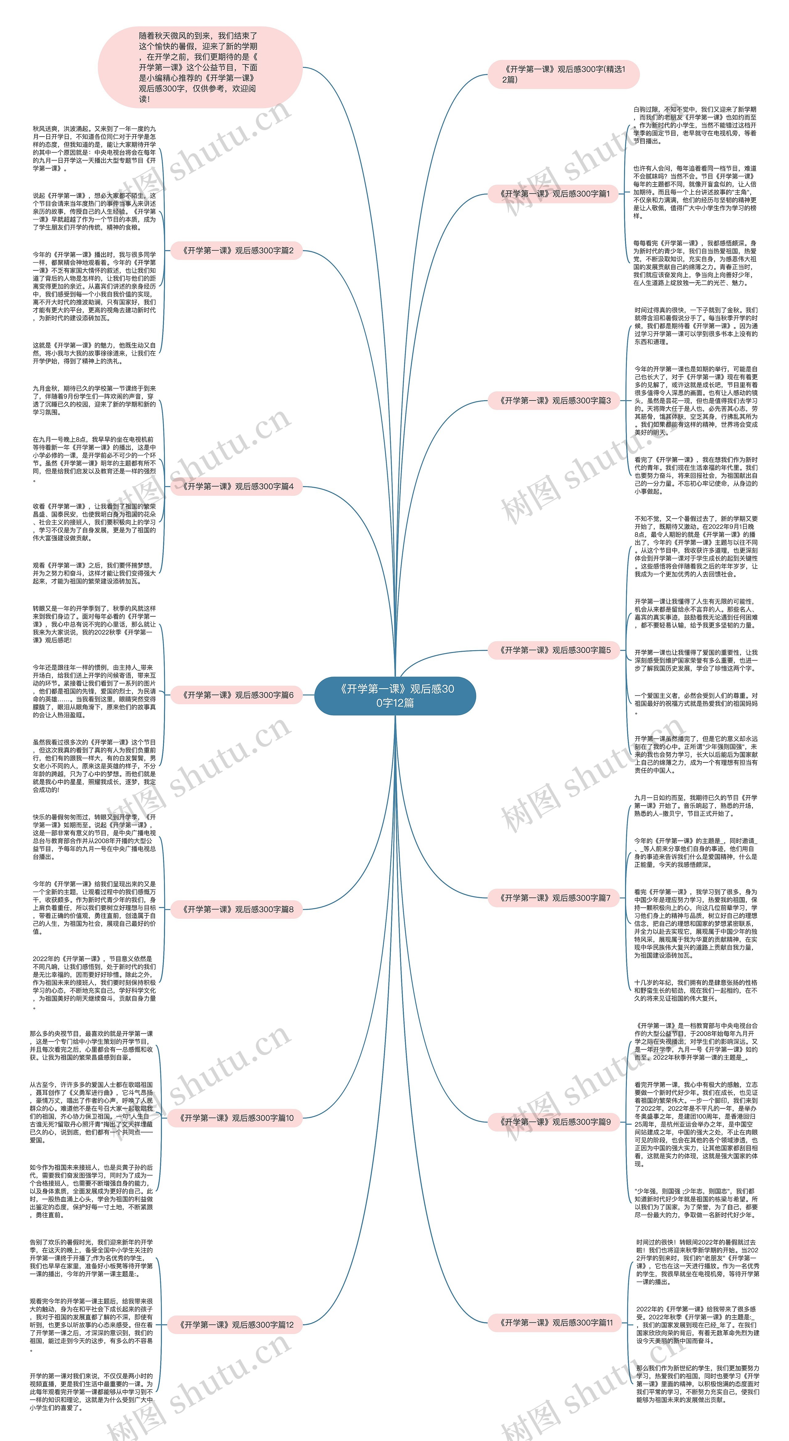 《开学第一课》观后感300字12篇思维导图