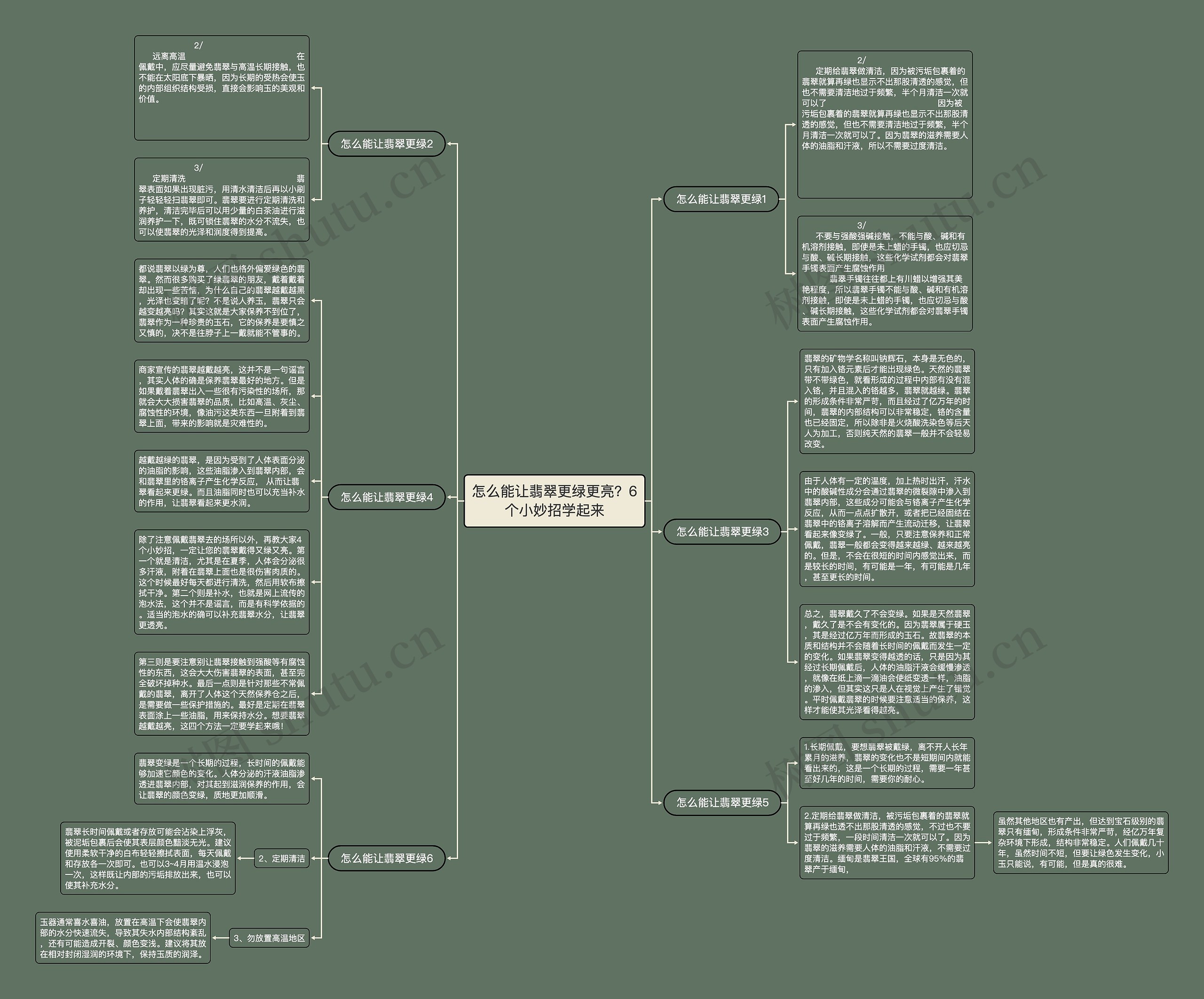 怎么能让翡翠更绿更亮？6个小妙招学起来思维导图