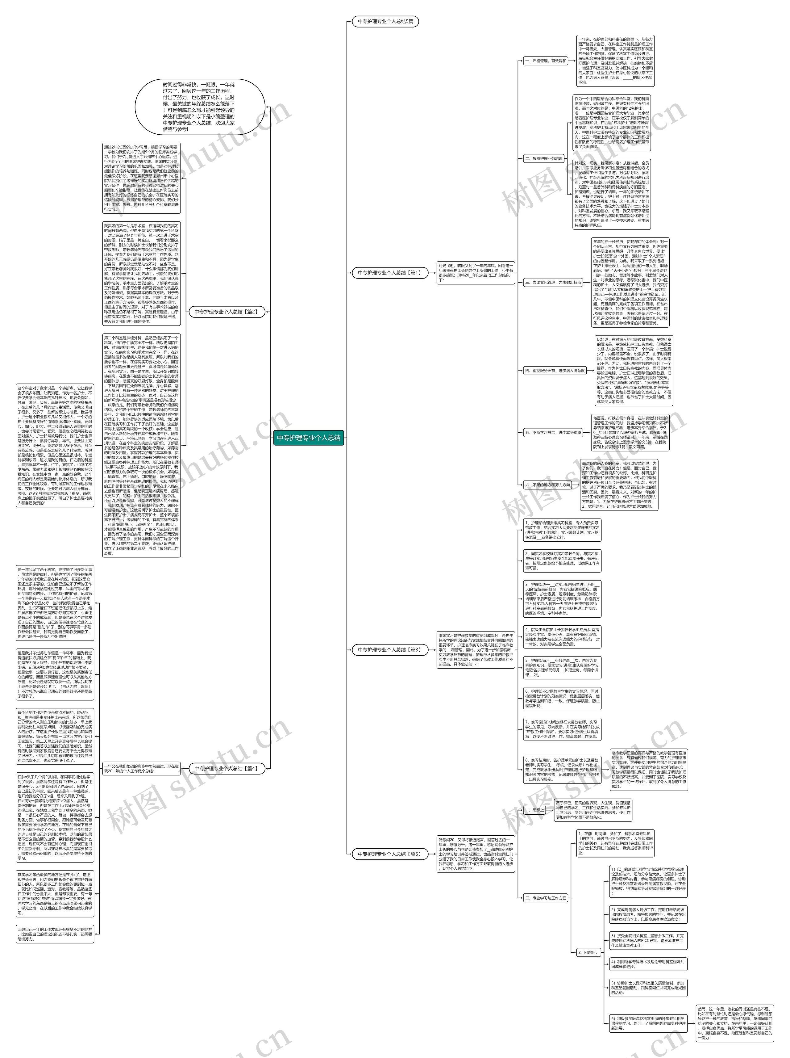 中专护理专业个人总结思维导图
