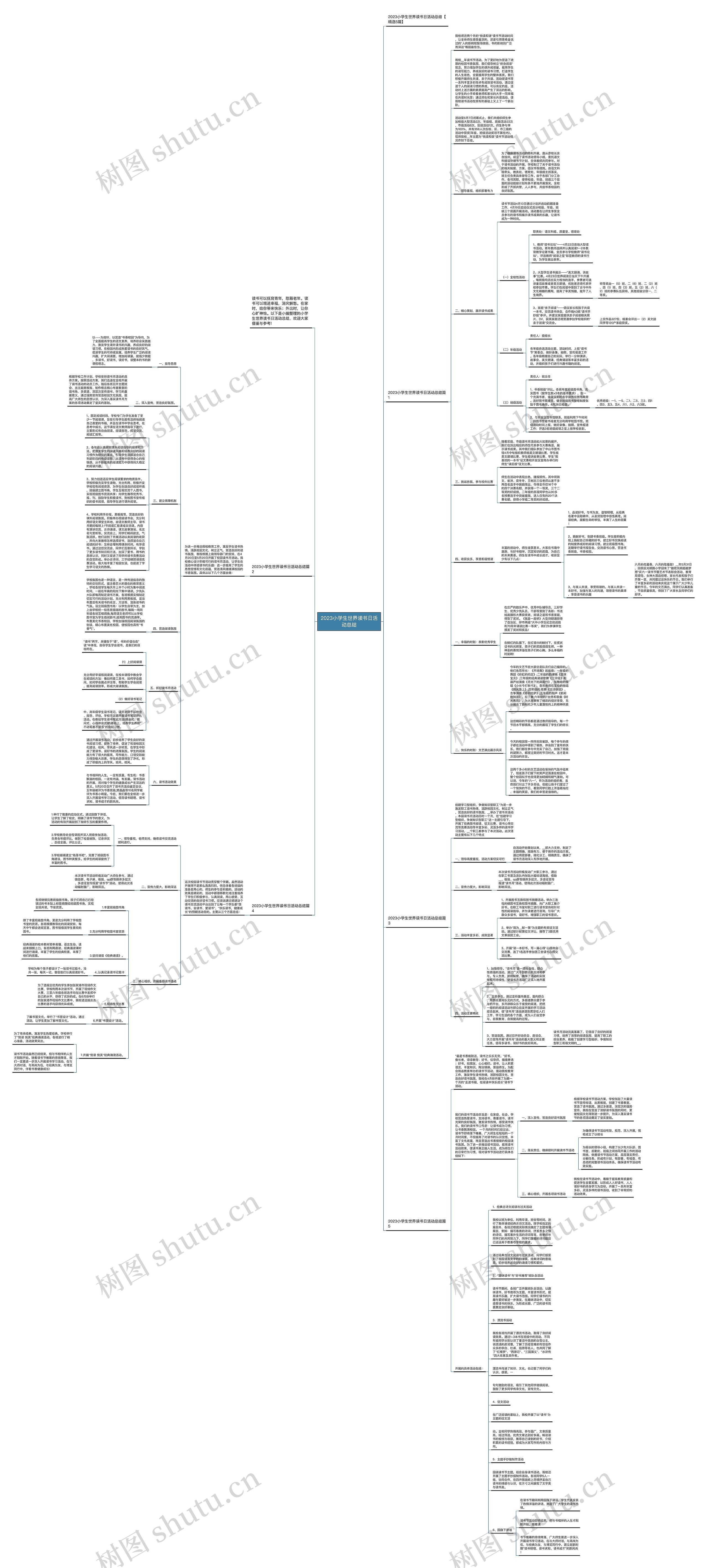 2023小学生世界读书日活动总结思维导图