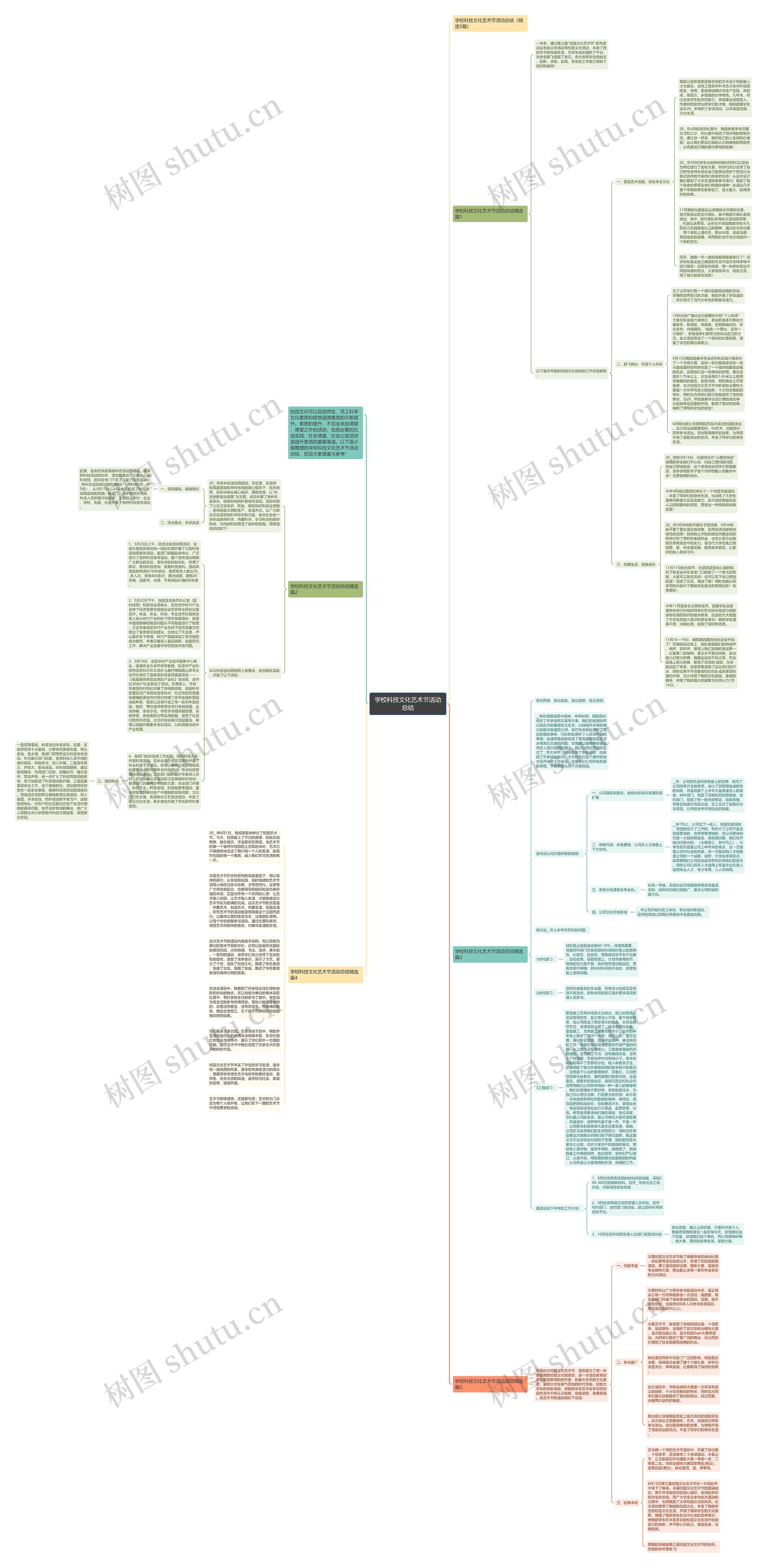 学校科技文化艺术节活动总结思维导图