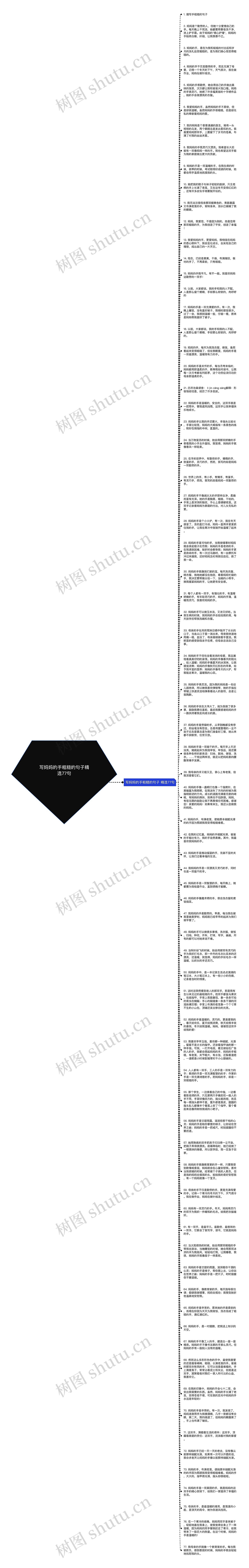 写妈妈的手粗糙的句子精选77句思维导图