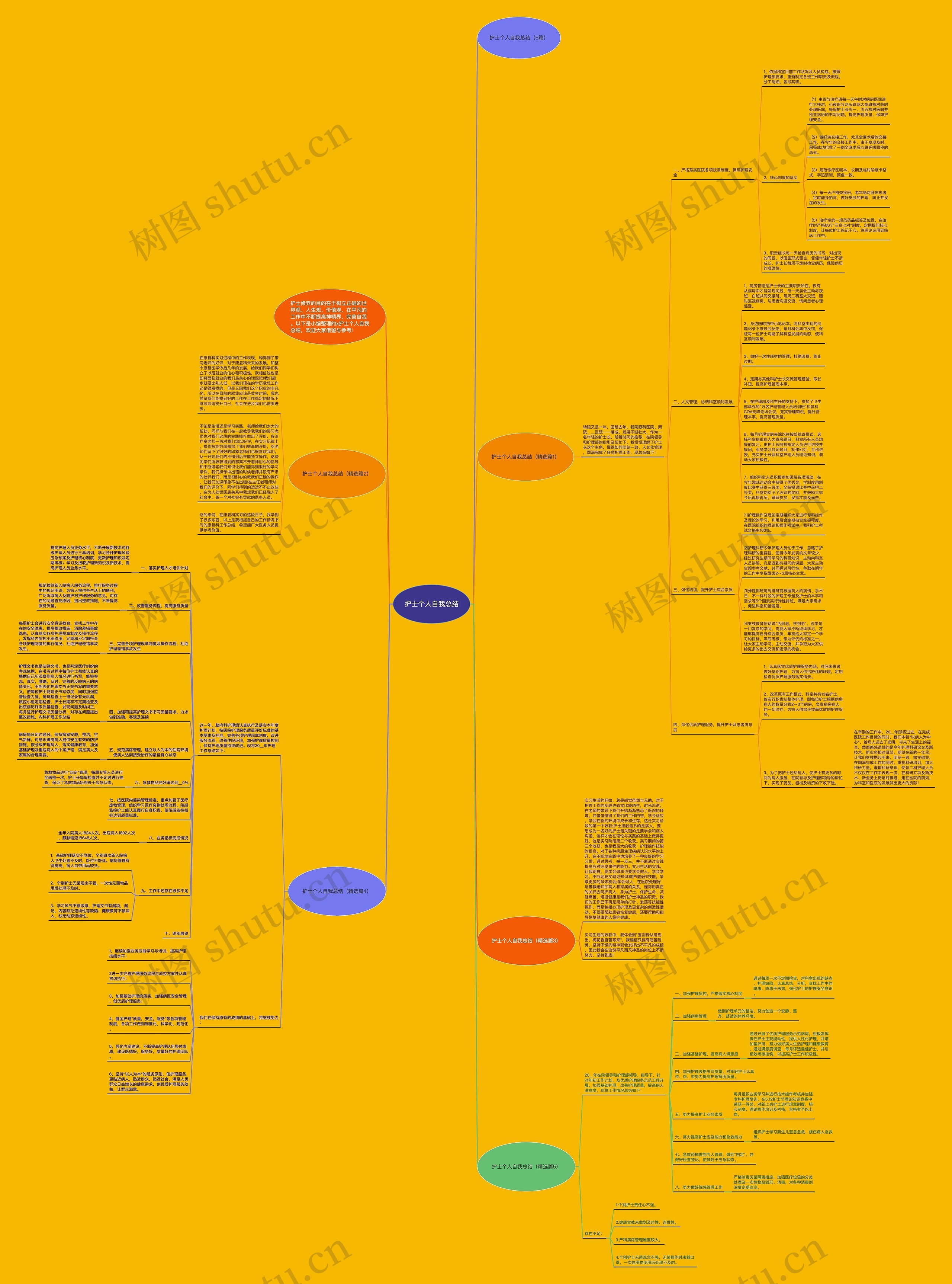 护士个人自我总结思维导图
