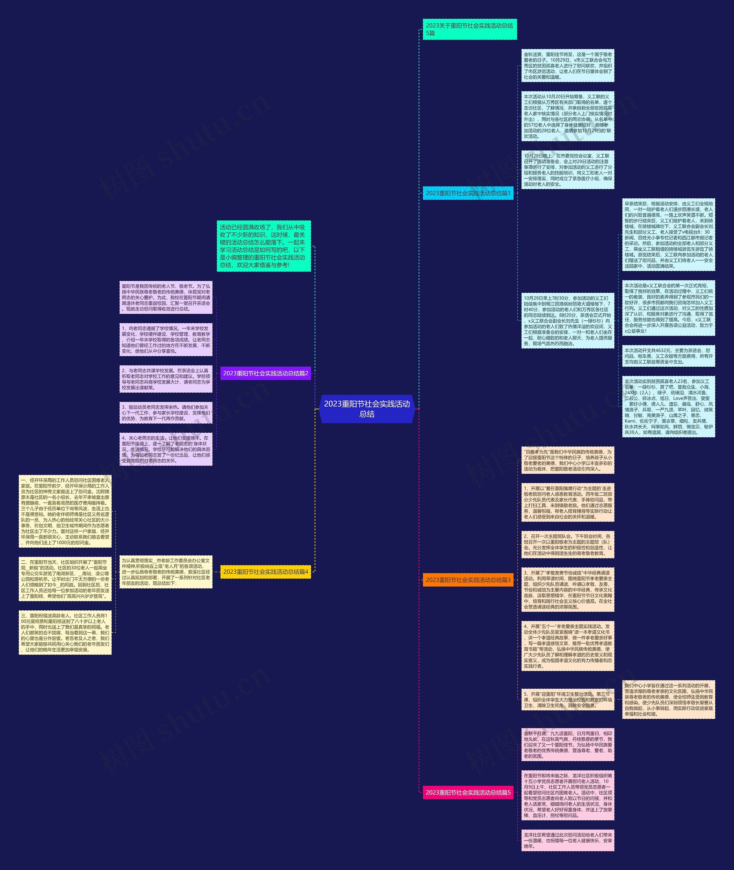2023重阳节社会实践活动总结思维导图