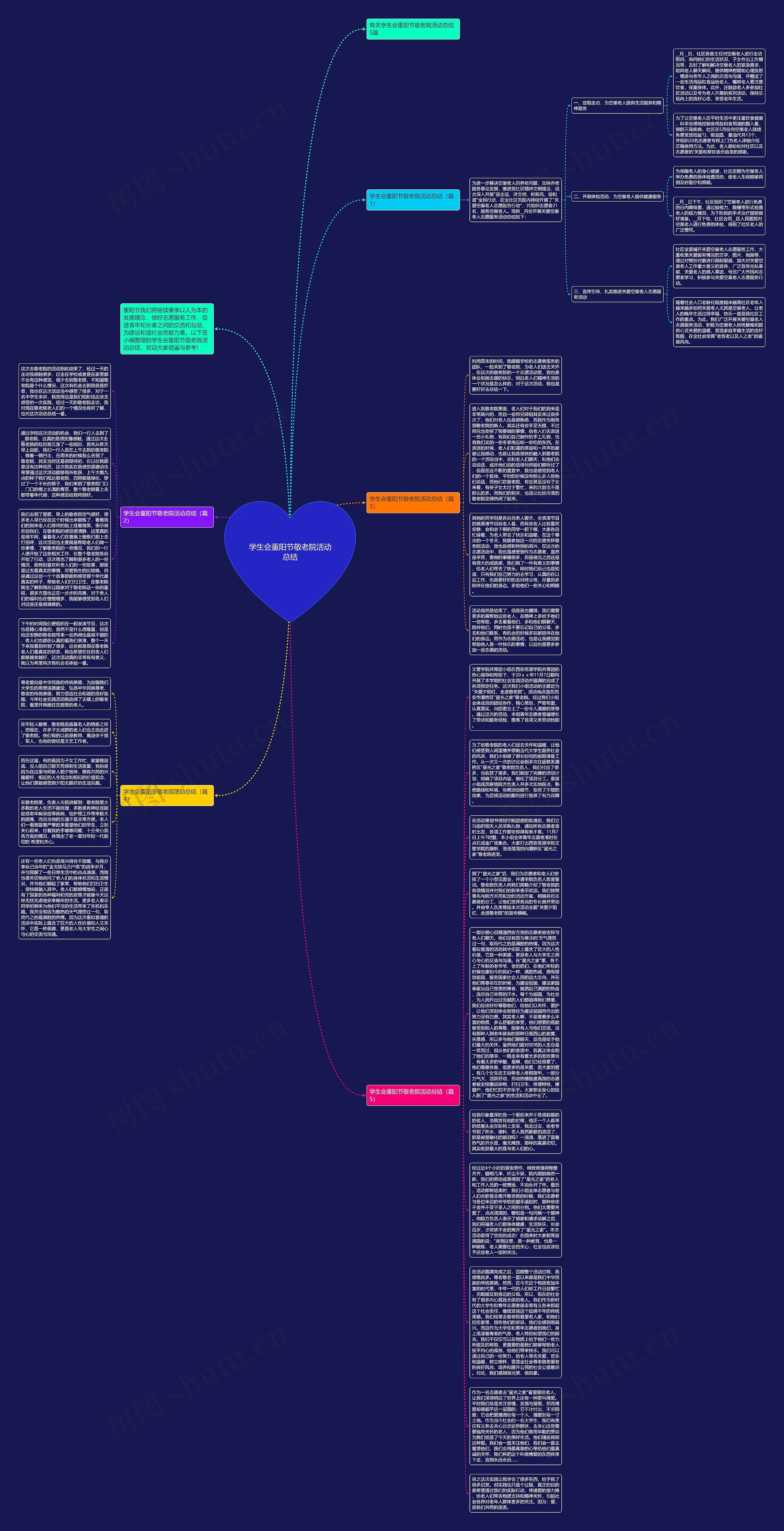 学生会重阳节敬老院活动总结思维导图