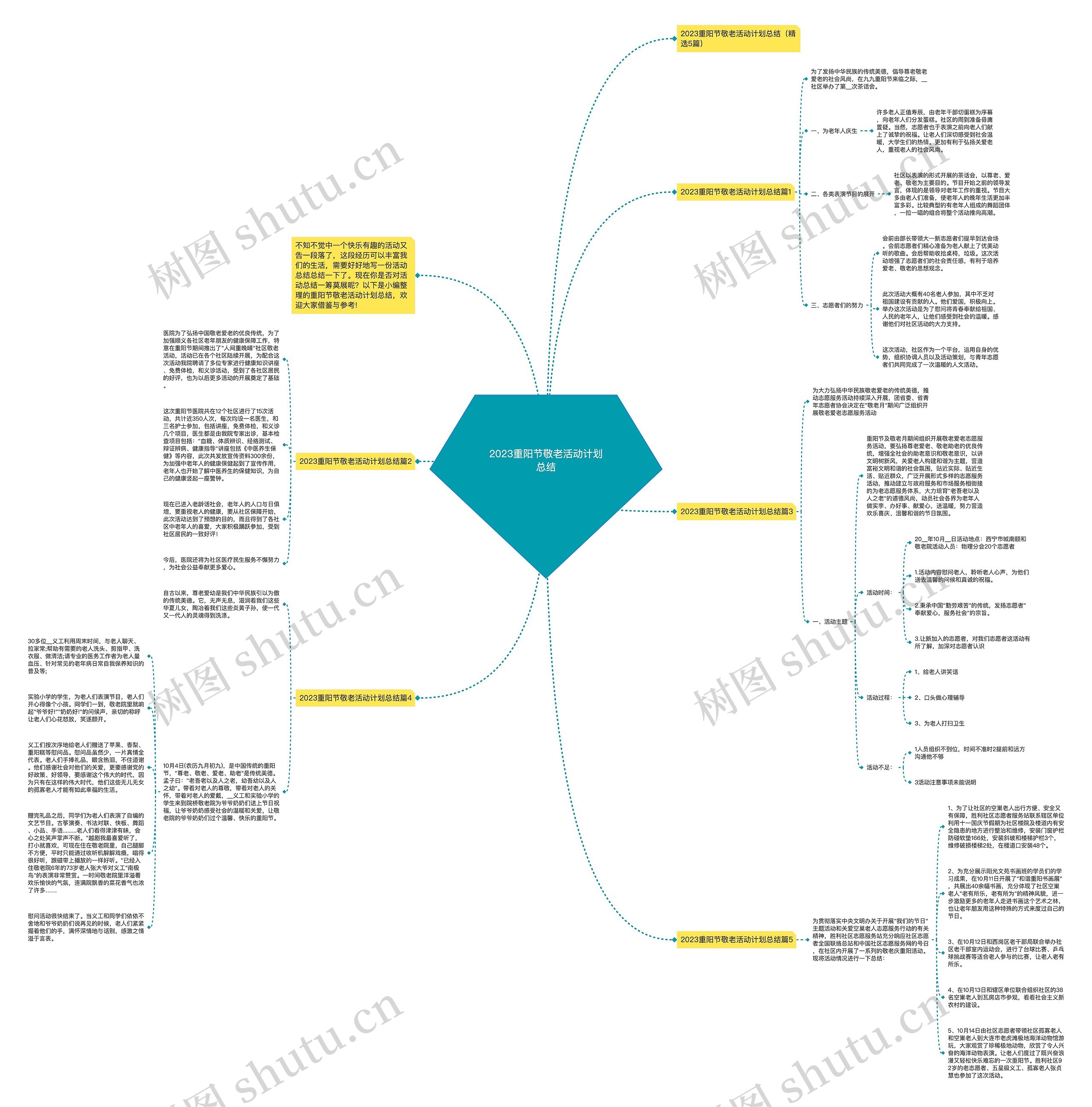 2023重阳节敬老活动计划总结思维导图