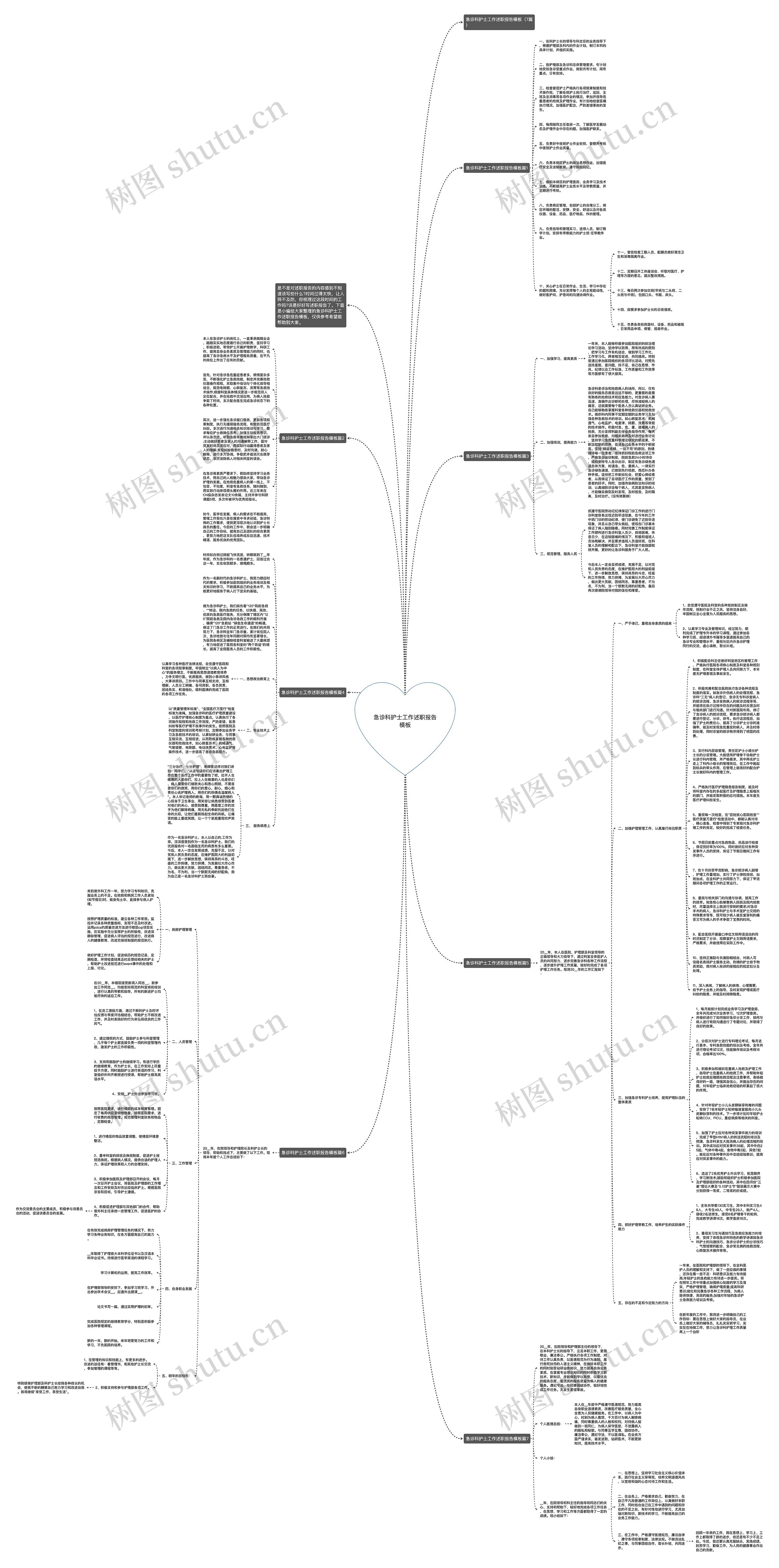 急诊科护士工作述职报告思维导图