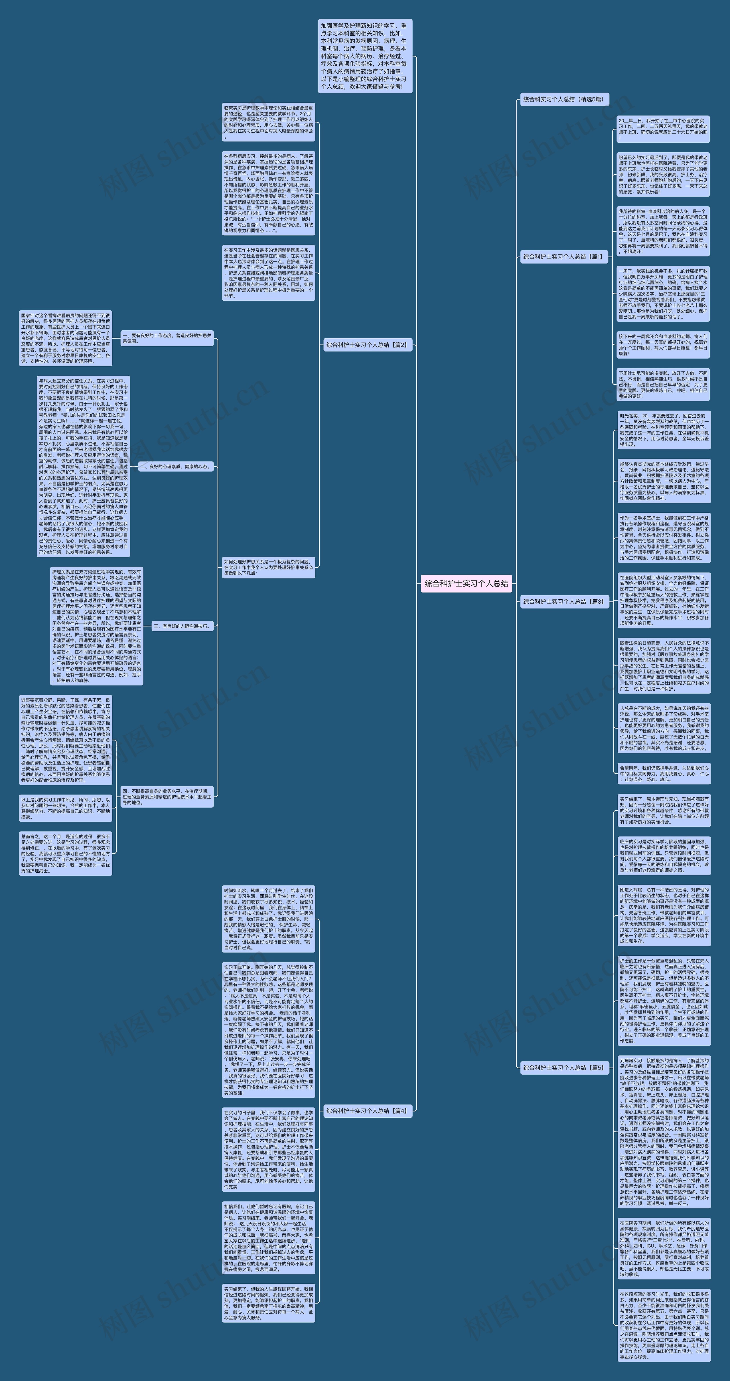 综合科护士实习个人总结思维导图