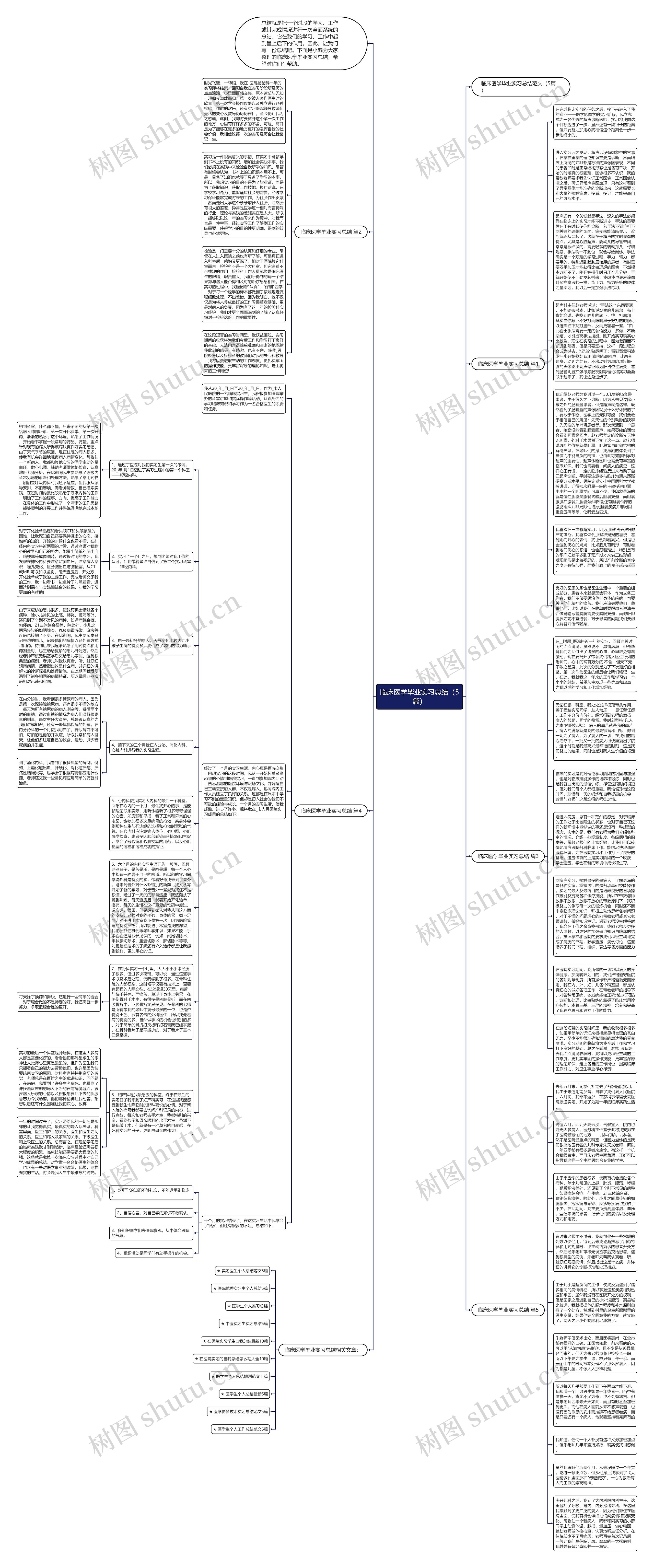 临床医学毕业实习总结（5篇）思维导图
